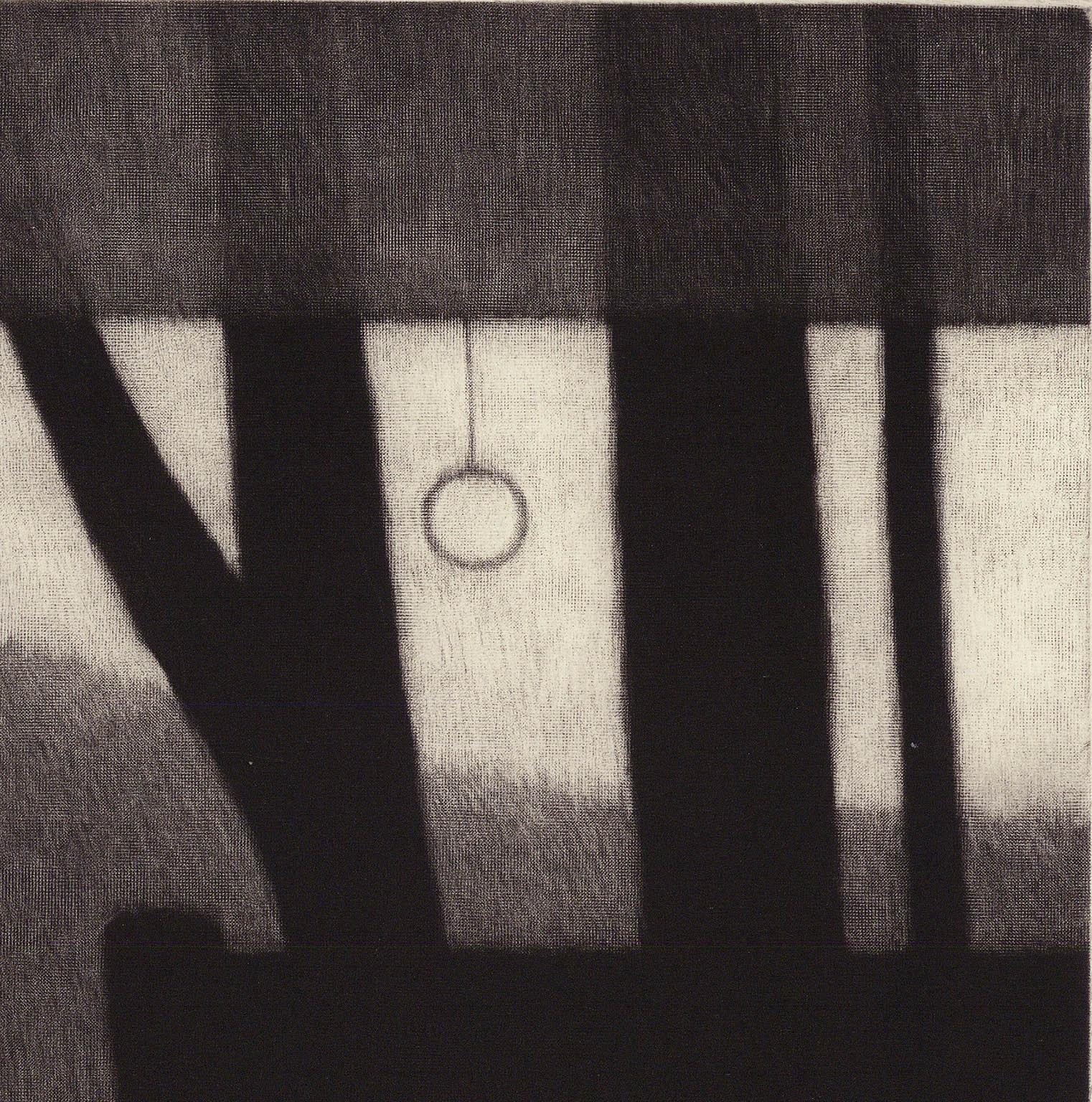 “Window w/shade, chair, vase & trees” is a mezzotint engraving created by Robert Kipniss in 2017. The paper size is 13.50 x 12 inches and the printed image size is 7.75 x 7 inches. This impression is signed in pencil and inscribed 