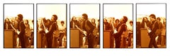 Five Sepia Photos of Jimi Hendrix on Stage, Printed on Fuji Crystal Archive Silv