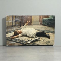 Playful Moment - Mädchen und Kätzchen von Robert Koehler (signiert)