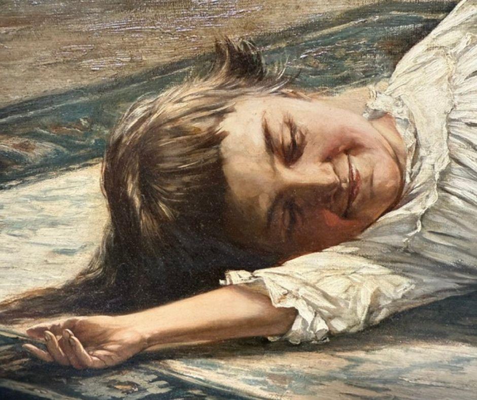 Momento juguetón - Niña y gatito de Robert Koehler (Firmado) en venta 5