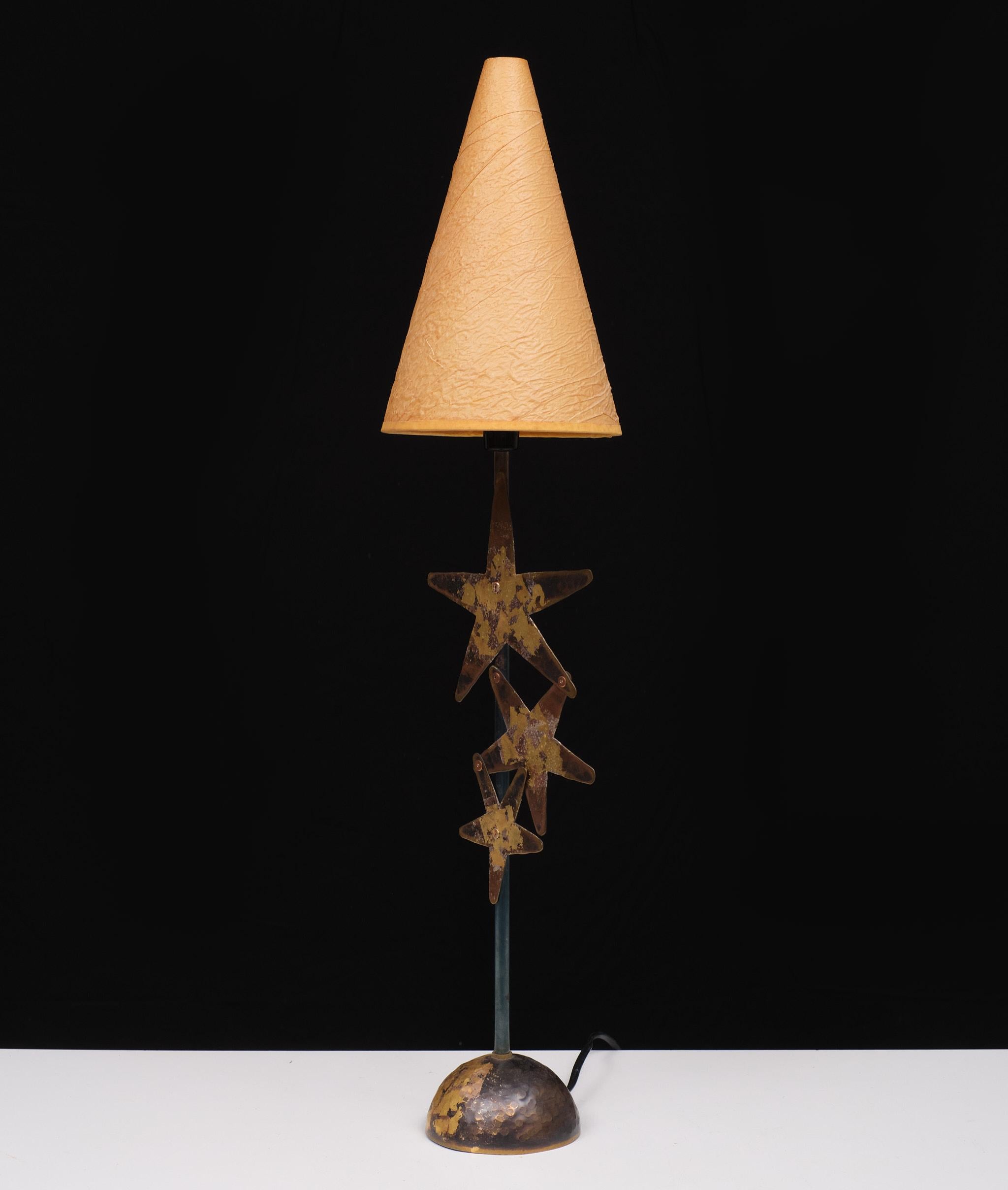 Robert Kostka Brass handmade Table lamp 1980s France  In Good Condition For Sale In Den Haag, NL