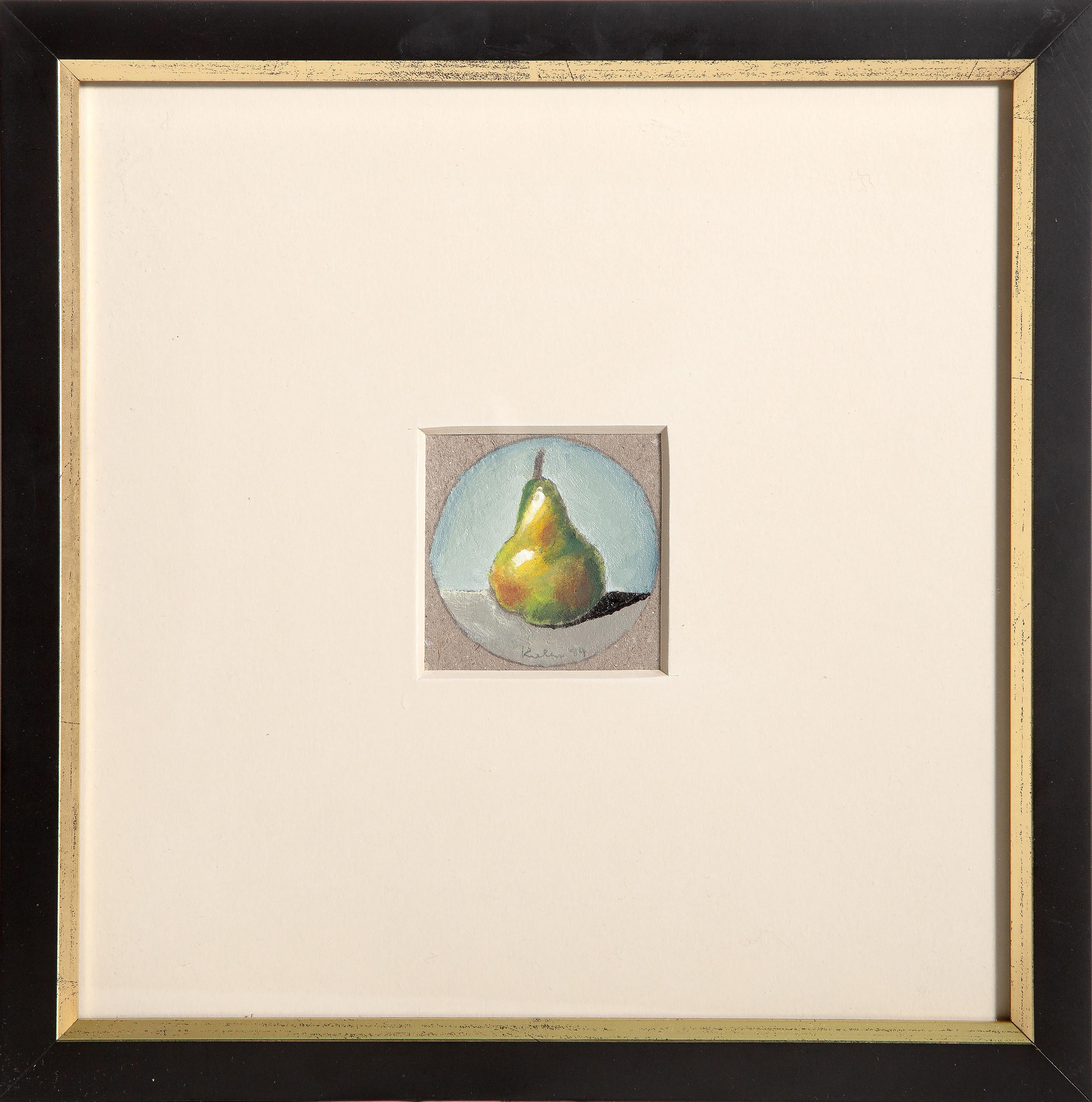 Green Pear, Modern Oil Painting by Robert Kulicke