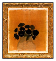 Robert Kulicke Original Gouache Oil Painting Signed Floral Still Life Artwork