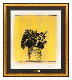 Robert Kulicke Original Gouache Painting Flowers Vase Modern Artwork Hand Signed