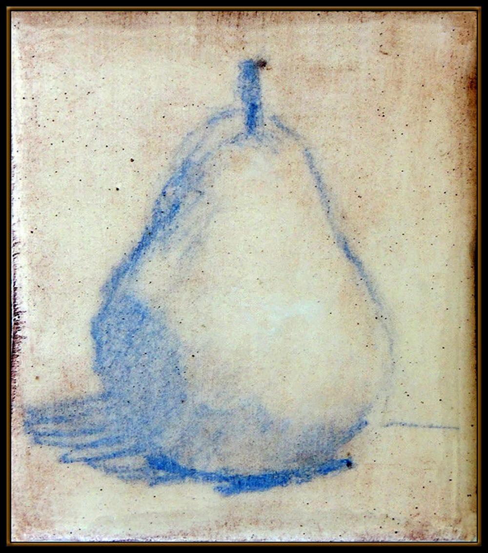 Robert Kulicke Original Painting Glazed Ceramic Tile Still Life Fruit Signed Art For Sale 1