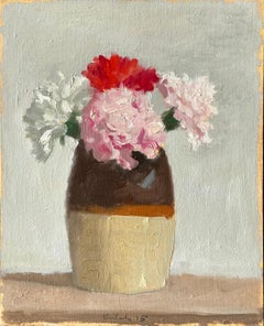 "Carnations in Earthenware Jar , 1975" by American Artist Robert Kulike