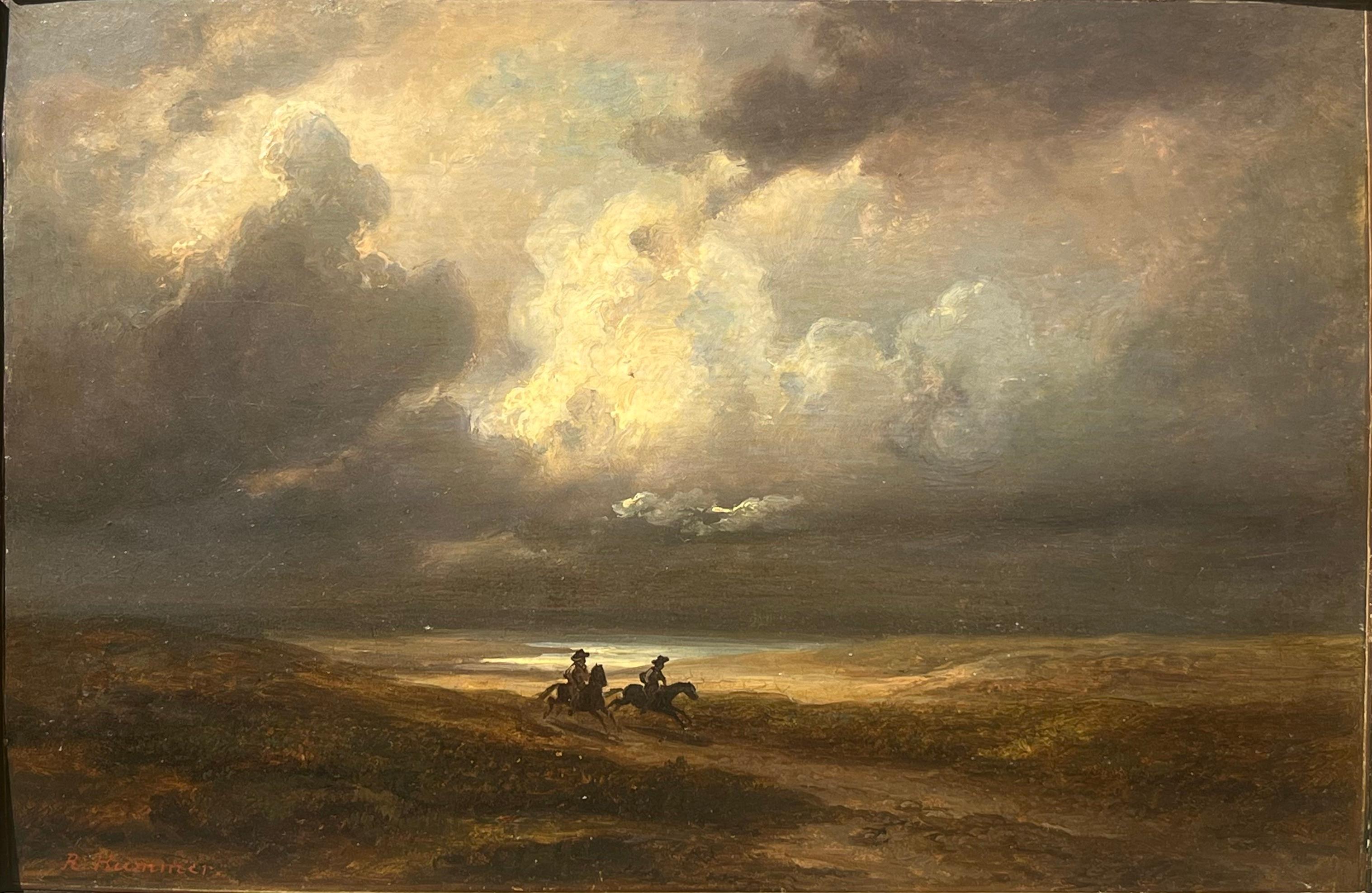 Paysage nocturne avec deux cavaliers