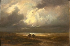 Paysage nocturne avec deux cavaliers