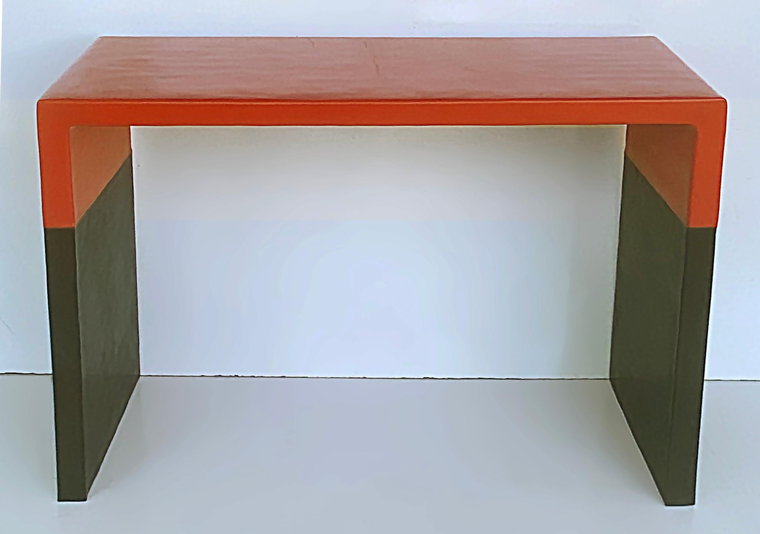 Modern Robert Kuo Baker Furniture Lacquer, Copper Console Table, One-Off, circa 2000 For Sale
