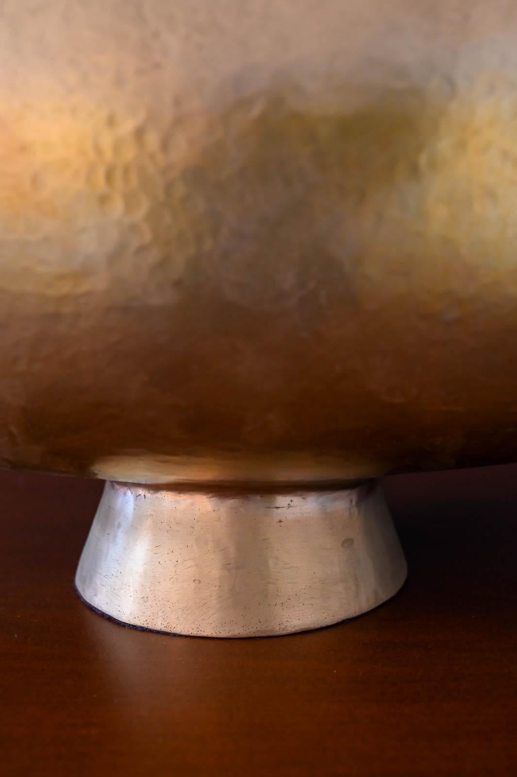 Robert Kuo for McGuire 24K Hammered Gold Plated 'Cocoon' Table Lamp, ca. 2000 1