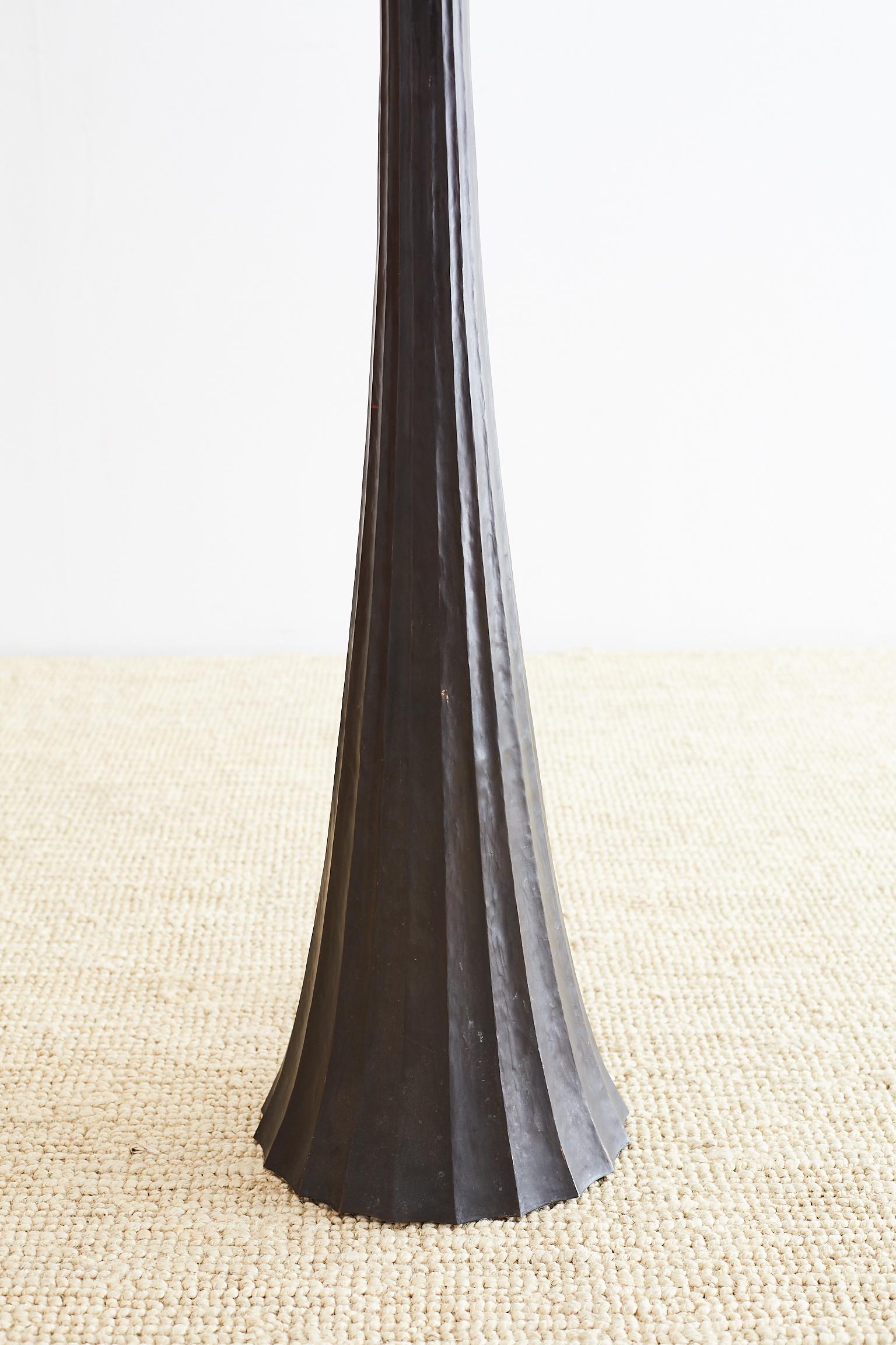 Hand-Crafted Robert Kuo for McGuire Copper Diva Floor Lamp