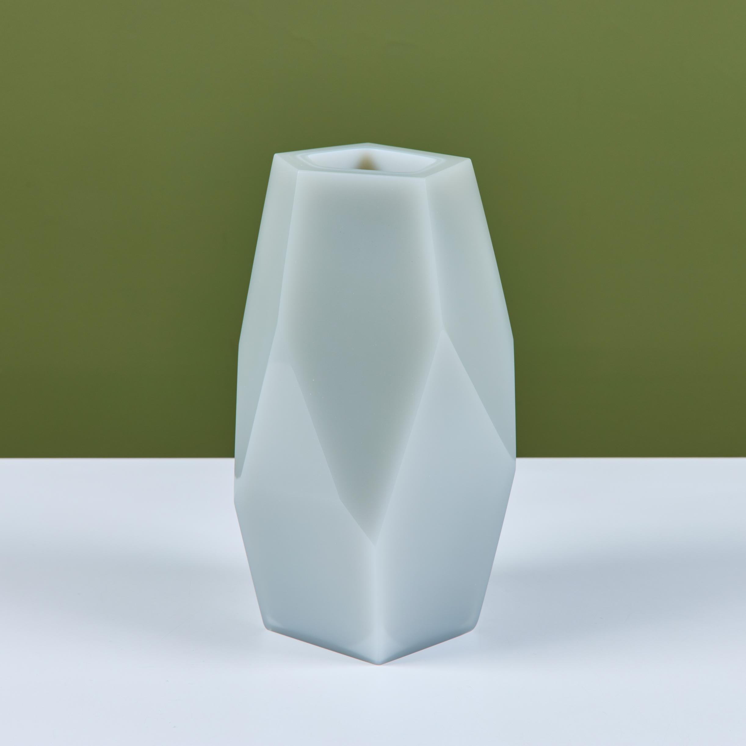 Robert Kuo Gray Facet Vase For Sale 3