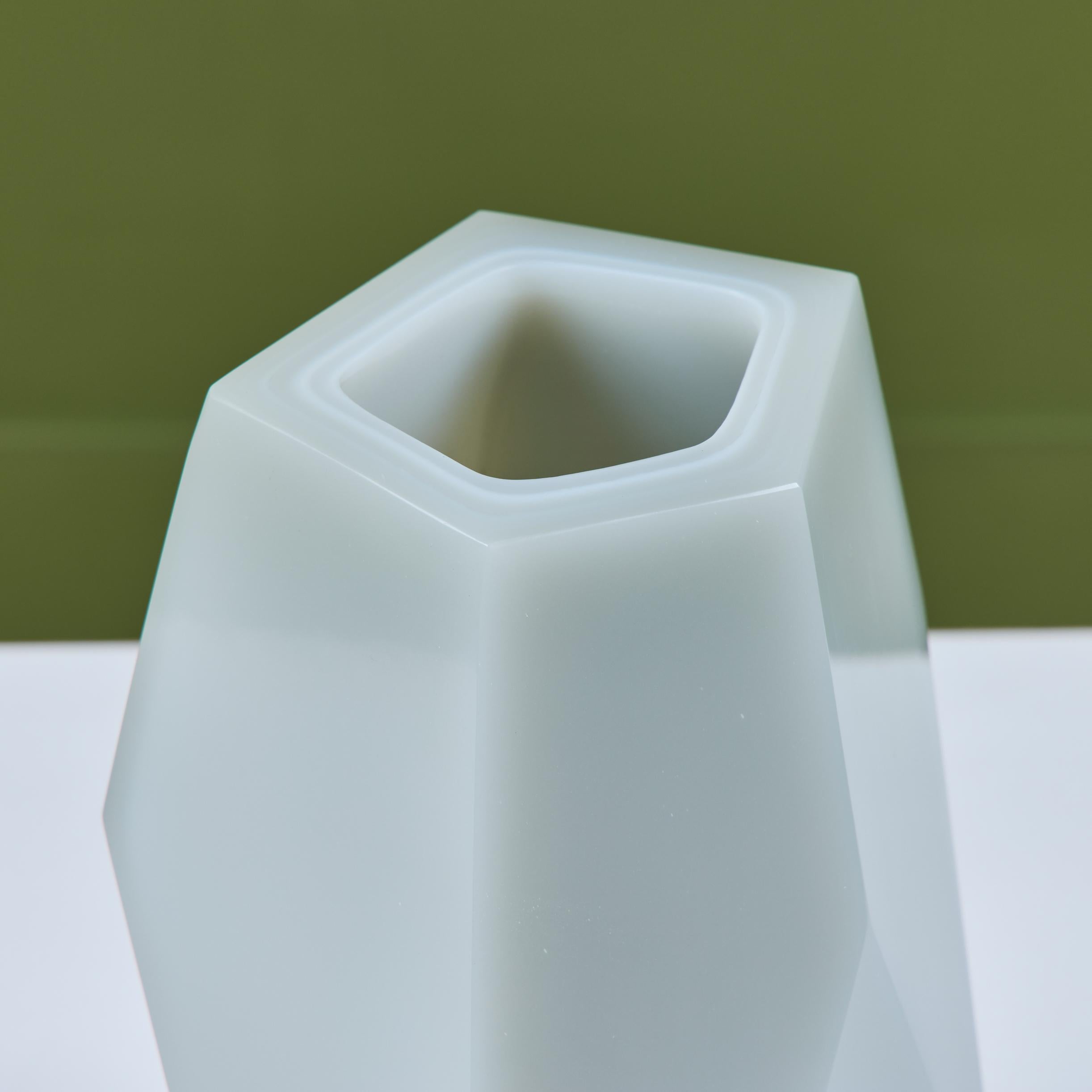 Robert Kuo Gray Facet Vase For Sale 5