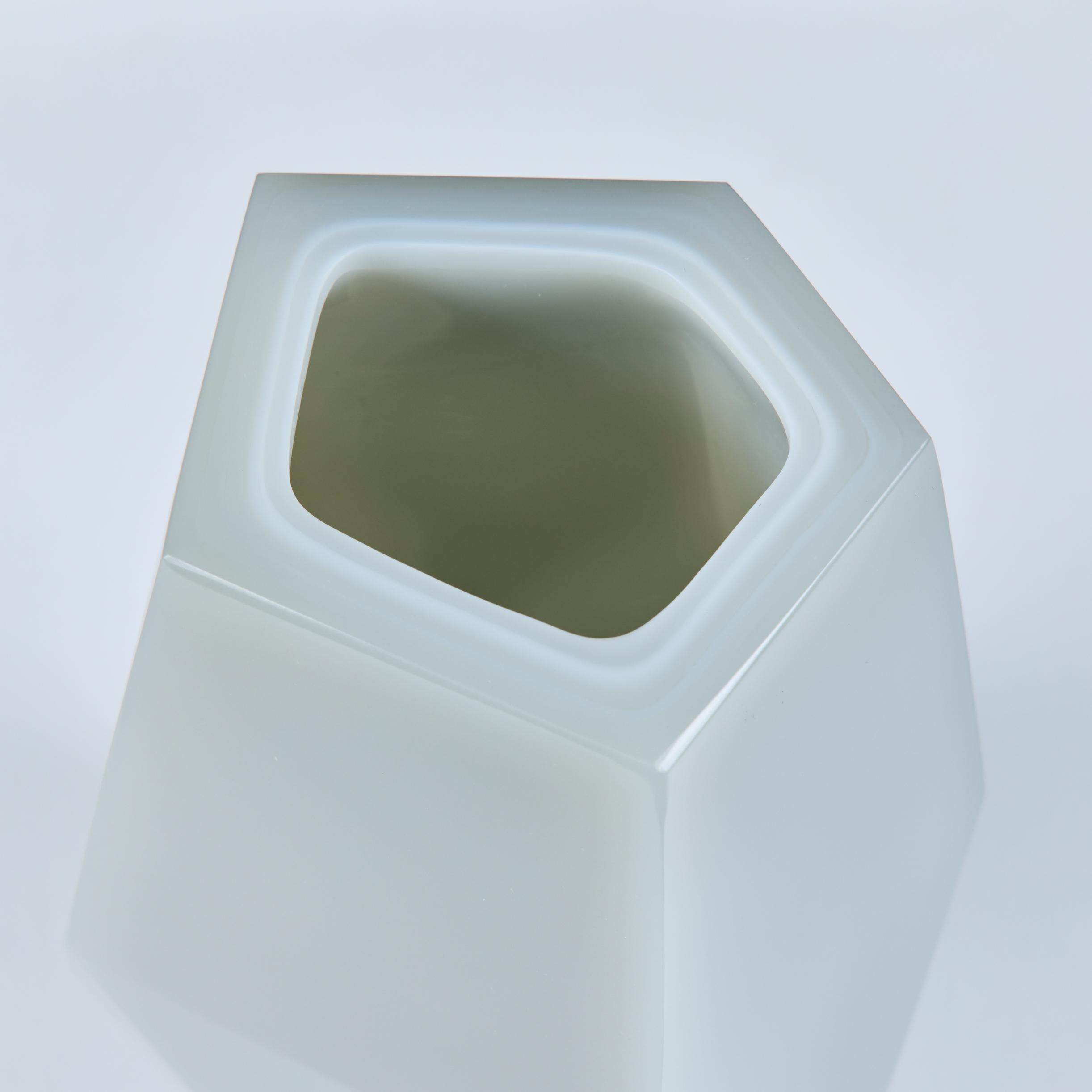 Robert Kuo Gray Facet Vase For Sale 6
