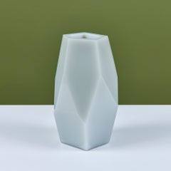 Robert Kuo Gray Facet Vase