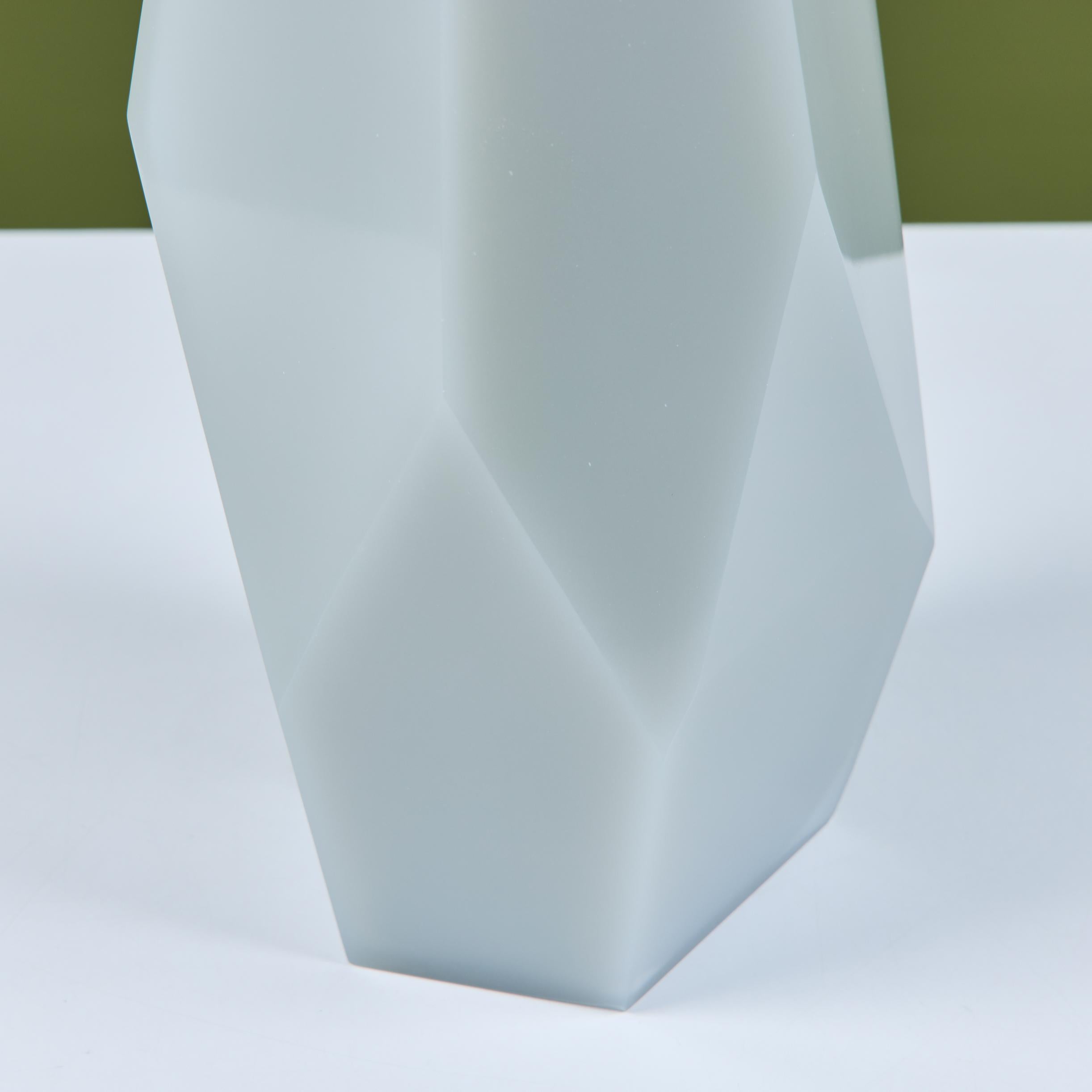 Modern Robert Kuo Gray Facet Vase For Sale