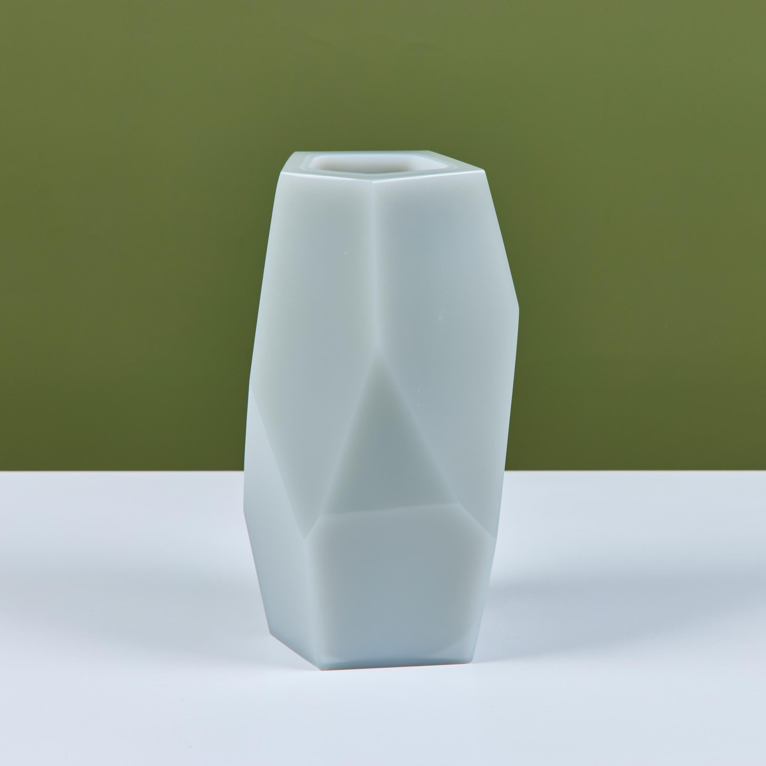 Robert Kuo Gray Facet Vase For Sale 2