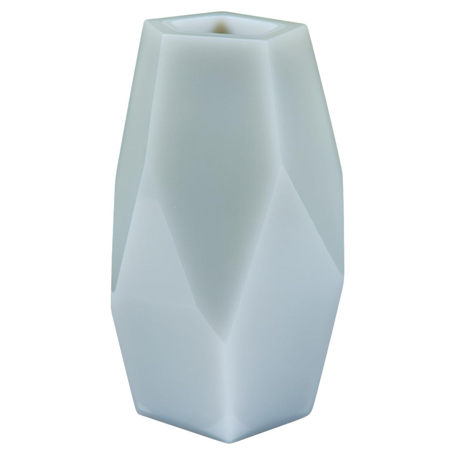 Robert Kuo Gray Facet Vase