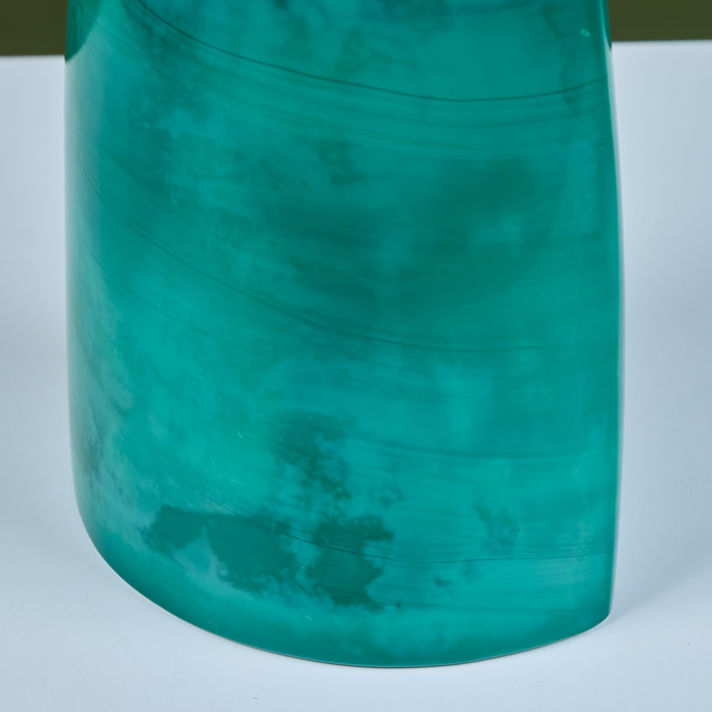 Robert Kuo Green Peking Glass Vase 9