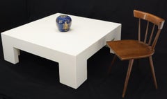 Robert Kuo Großer quadratischer Couchtisch aus weißem Emaille-Lack