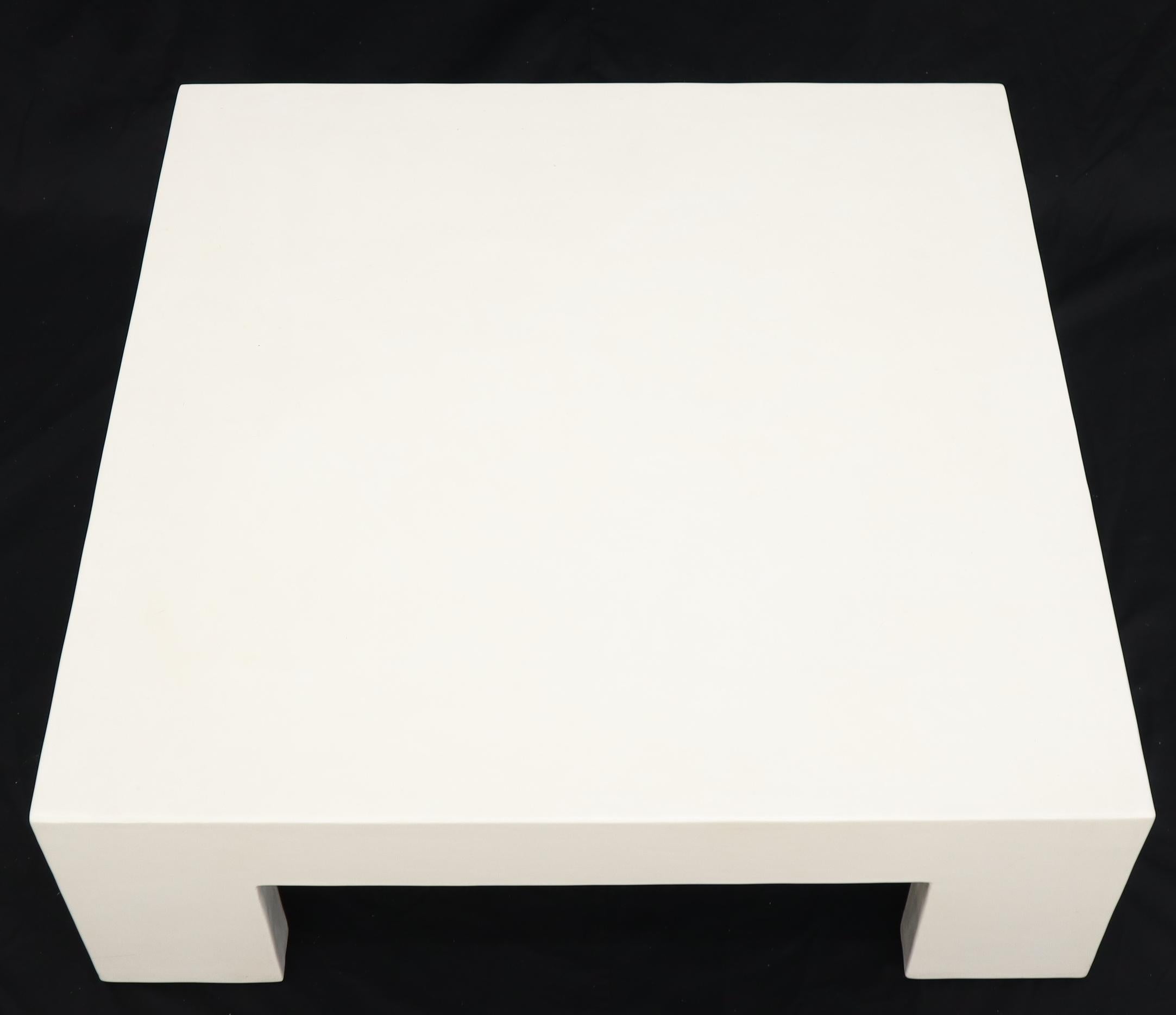 Mid-Century Modern Robert Kuo Large Square White Enamel Lacquer Coffee Table