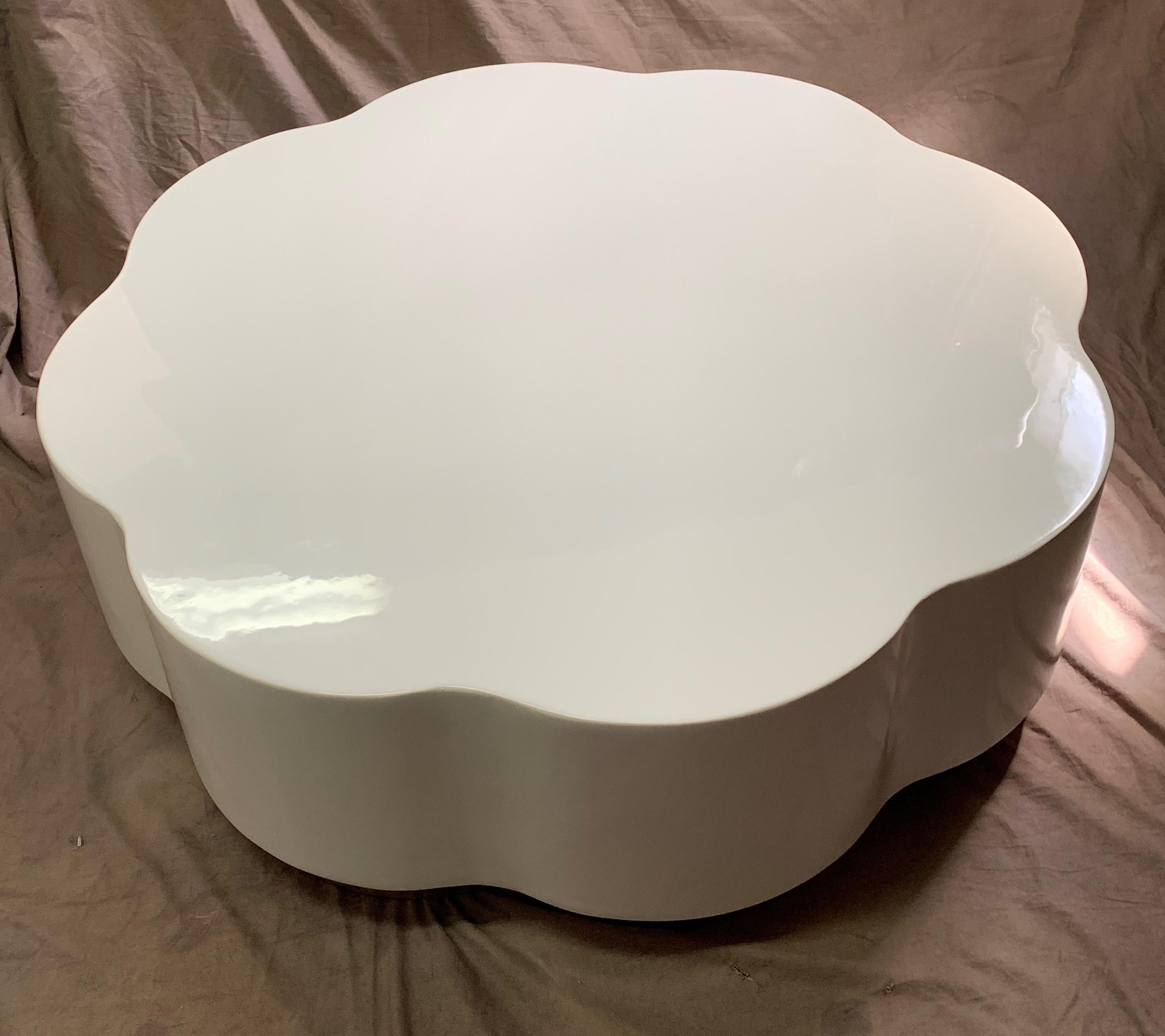 20th Century Leaf Design Lacquered Cocktail Table