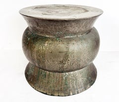 Robert Kuo Metal Indian Style Drum Side Tables, Two Available