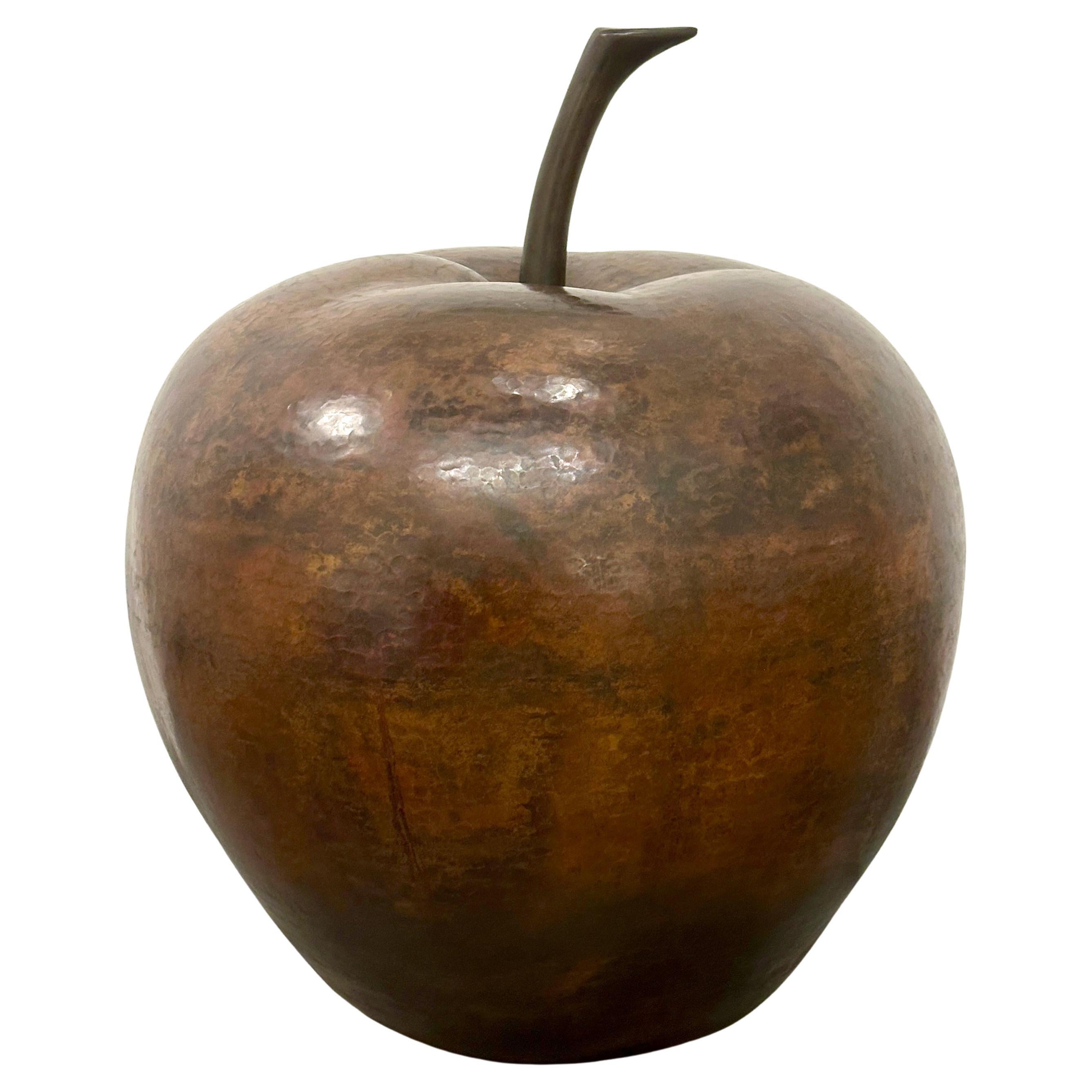 Robert Kuo Oversized Copper Repoussé Apple, ca 2000s