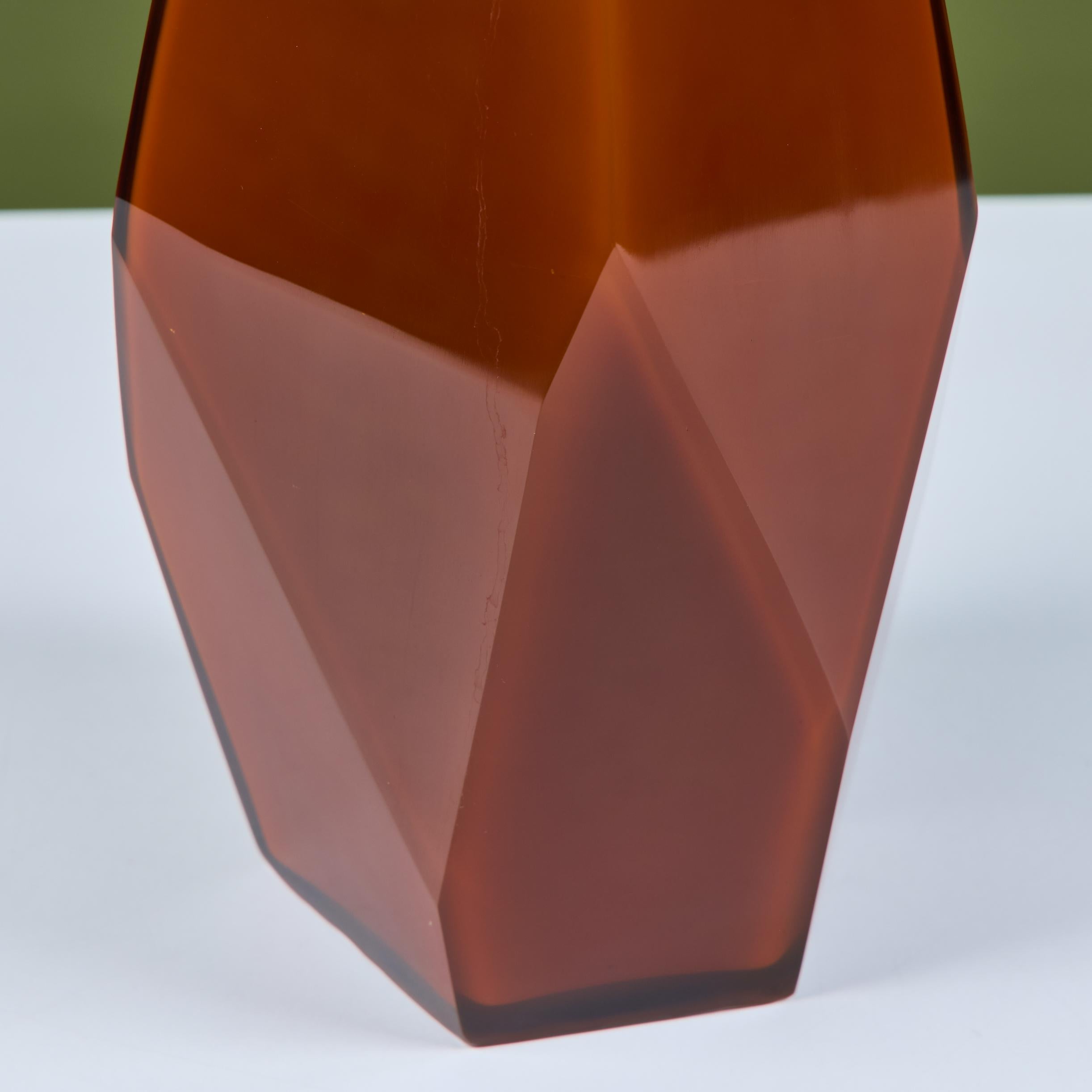 Robert Kuo Persimmon Facet Vase For Sale 5