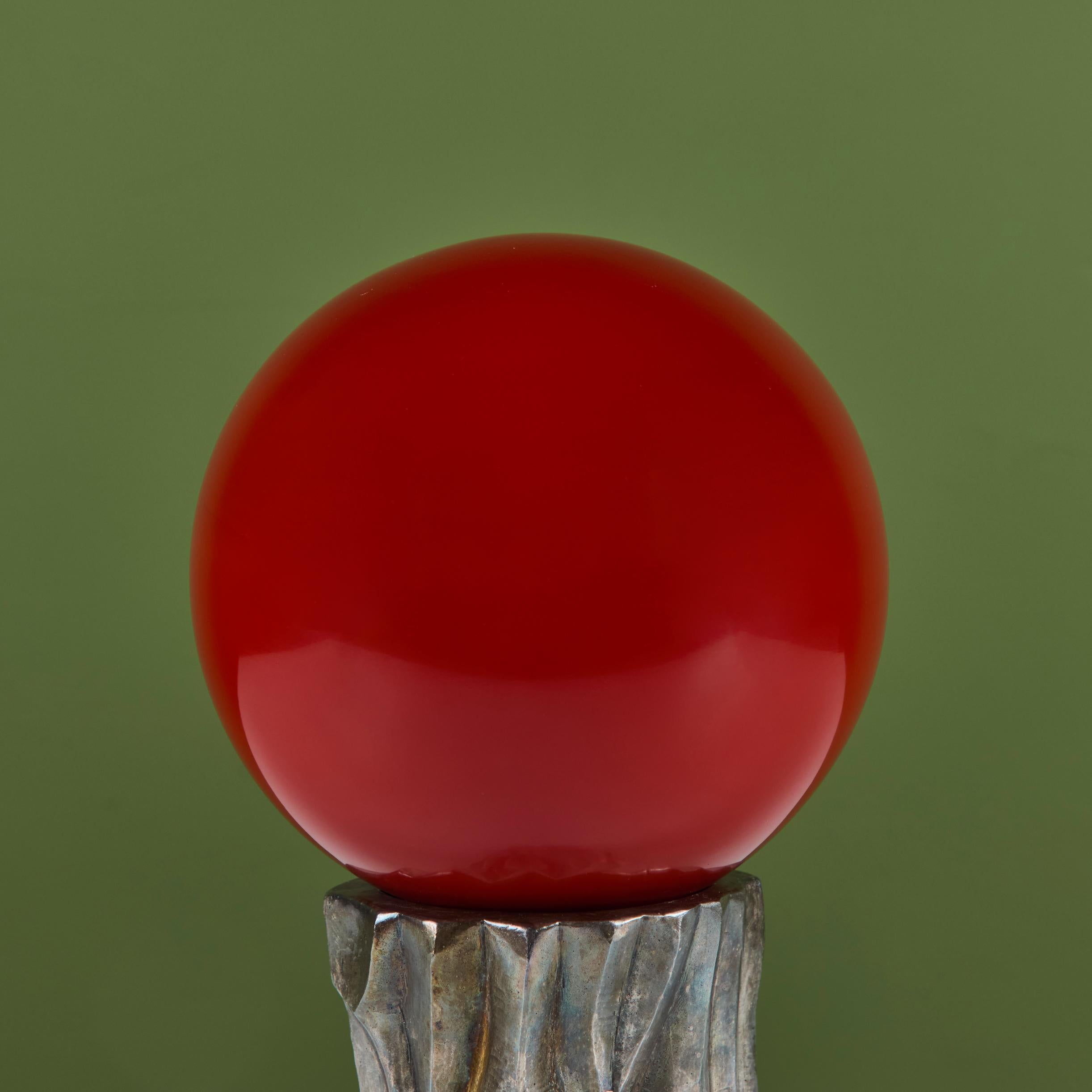 Robert Kuo Red Tree Trunk Sculpture For Sale 4