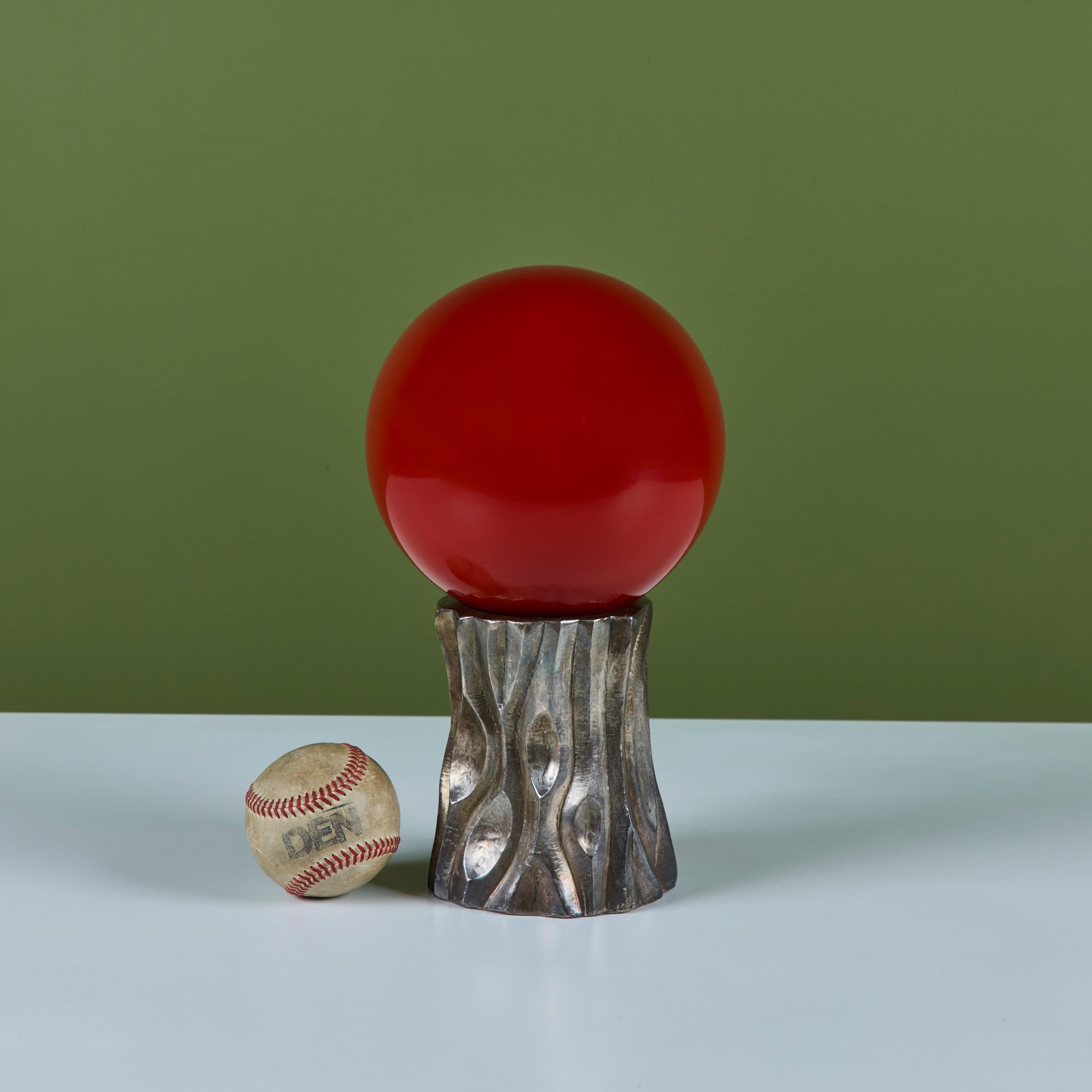 American Robert Kuo Red Tree Trunk Sculpture For Sale
