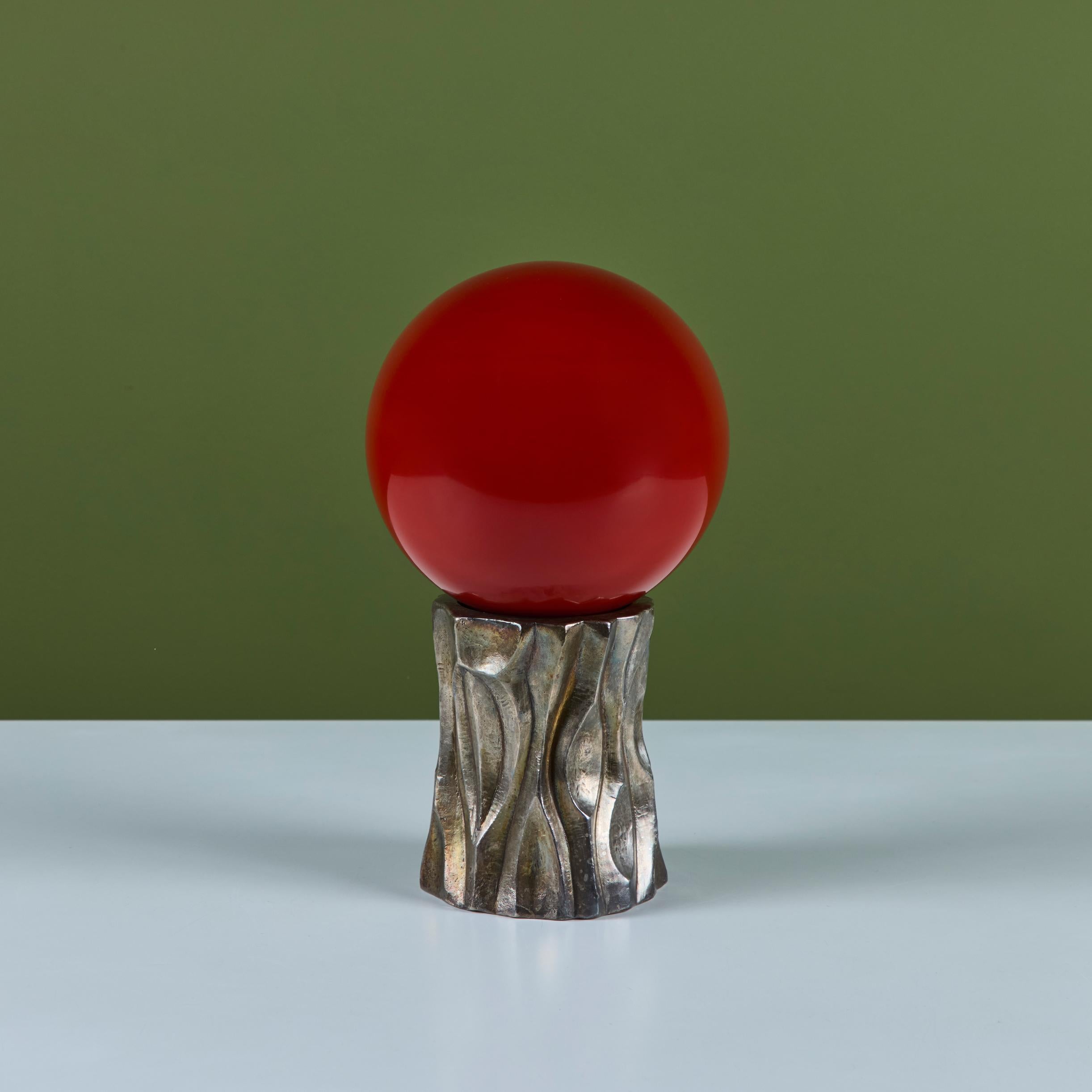 Contemporary Robert Kuo Red Tree Trunk Sculpture For Sale