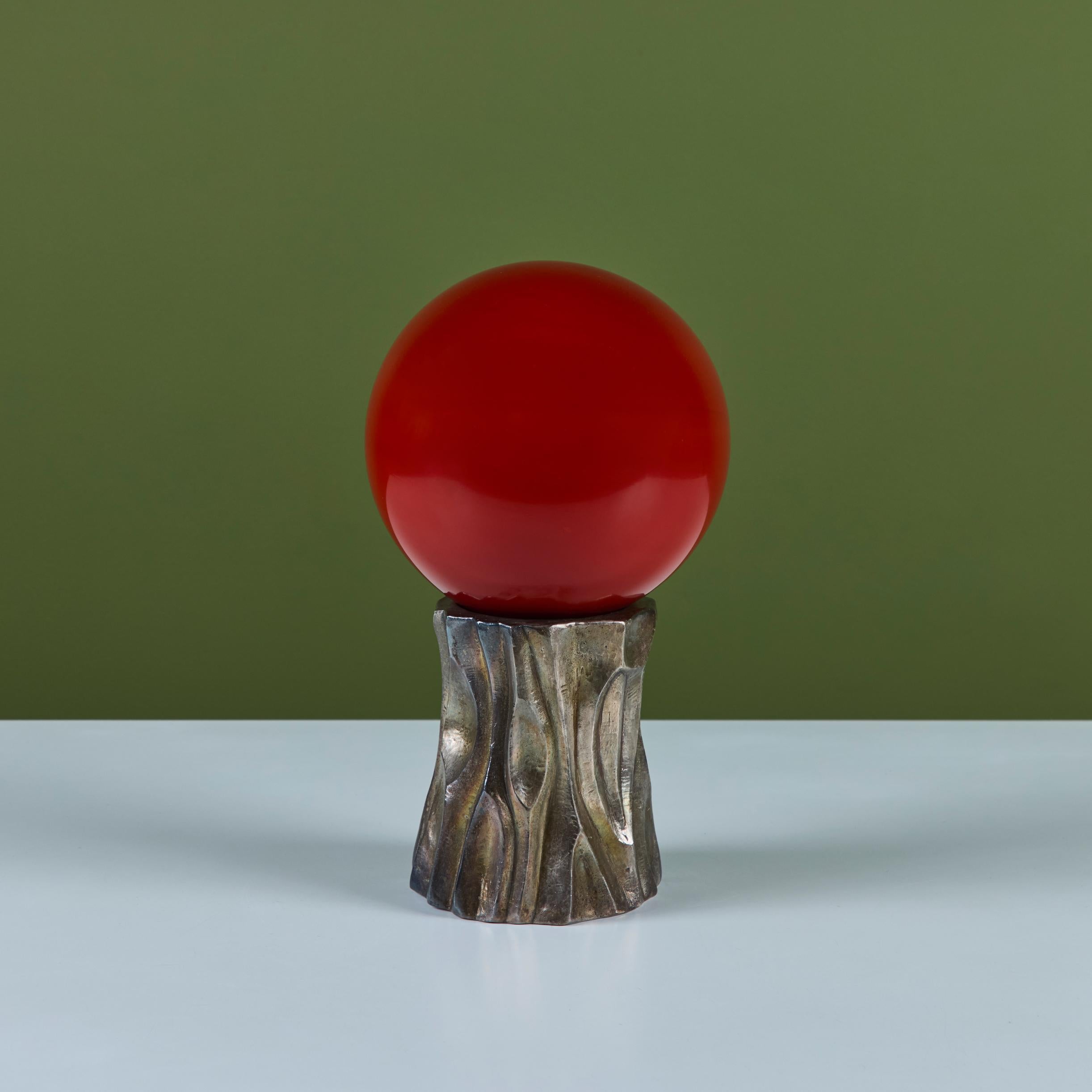 Metal Robert Kuo Red Tree Trunk Sculpture For Sale