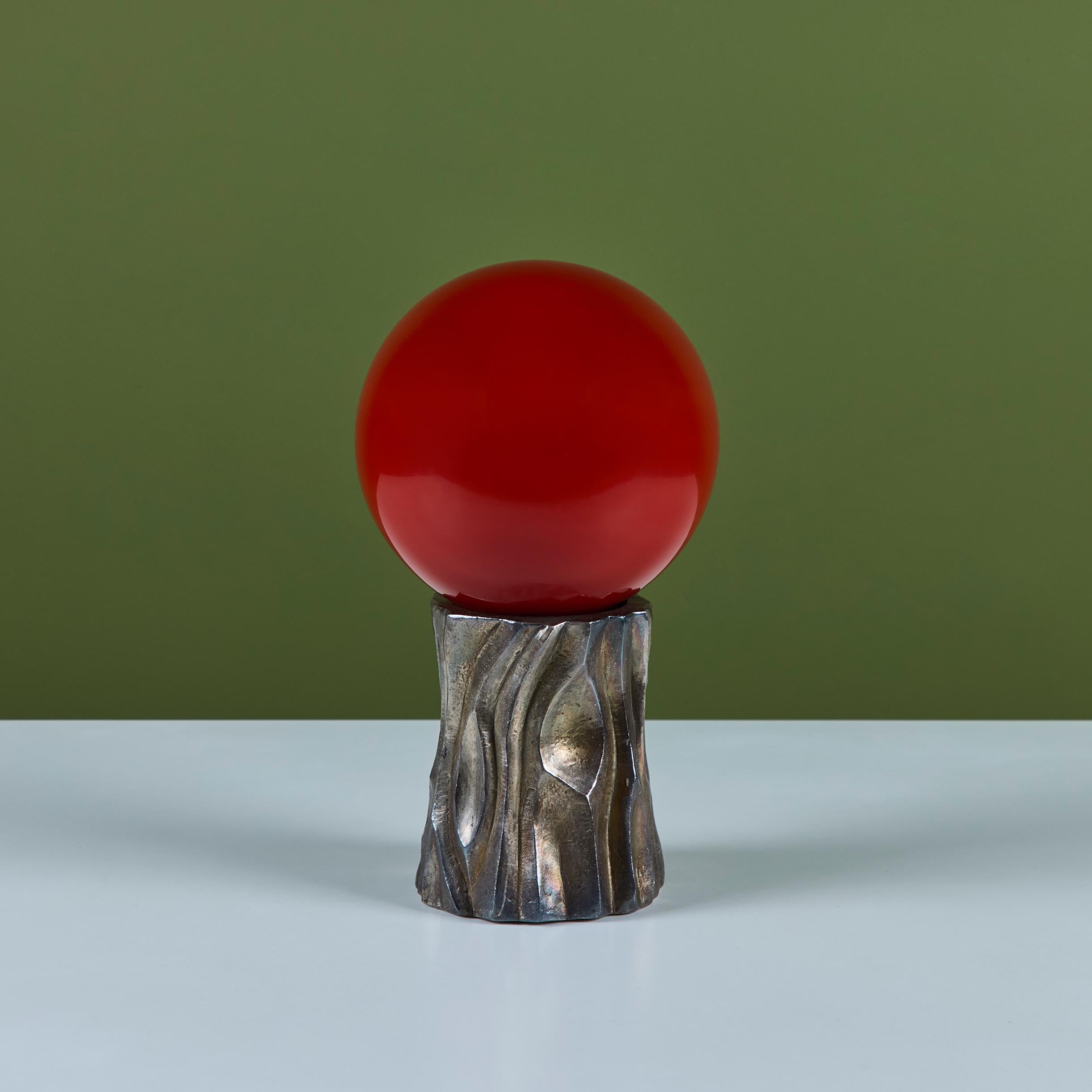 Robert Kuo Red Tree Trunk Sculpture For Sale 1