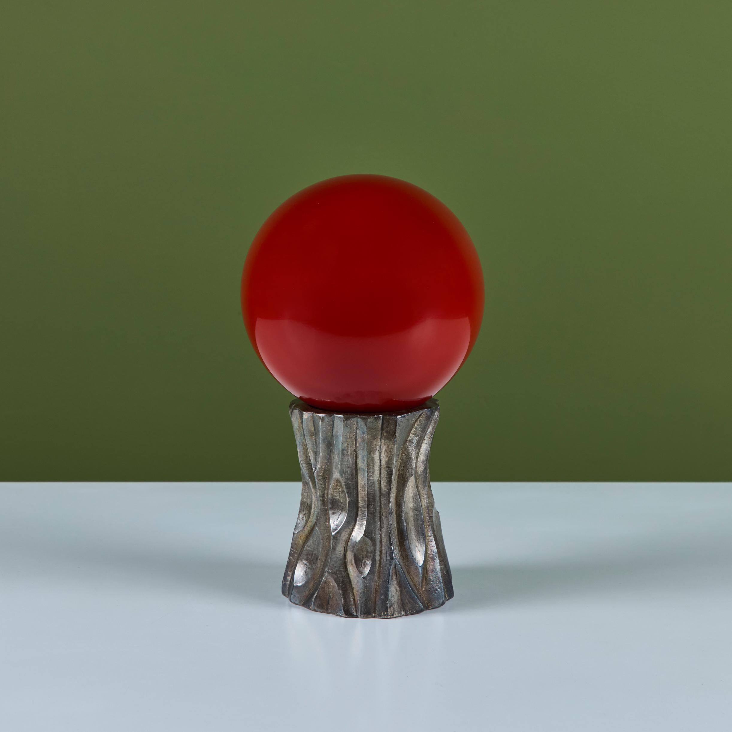 Robert Kuo Red Tree Trunk Sculpture For Sale 2