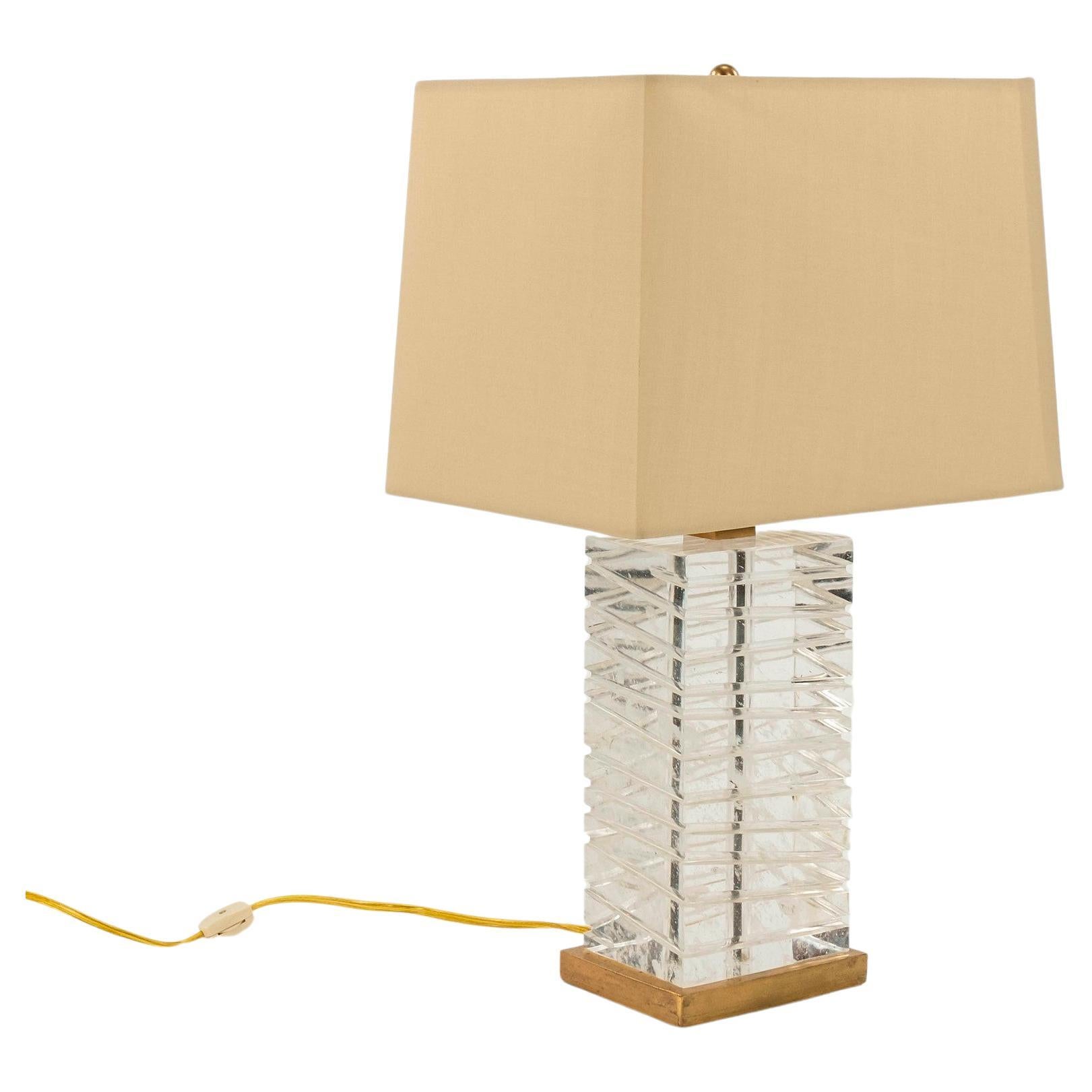 Robert Kuo Rock Crystal Table Lamp For Sale