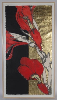 Handgefertigtes japanisches Papier, Acryl-Blattgold-Gemälde  Muster und Dekoration: Muster