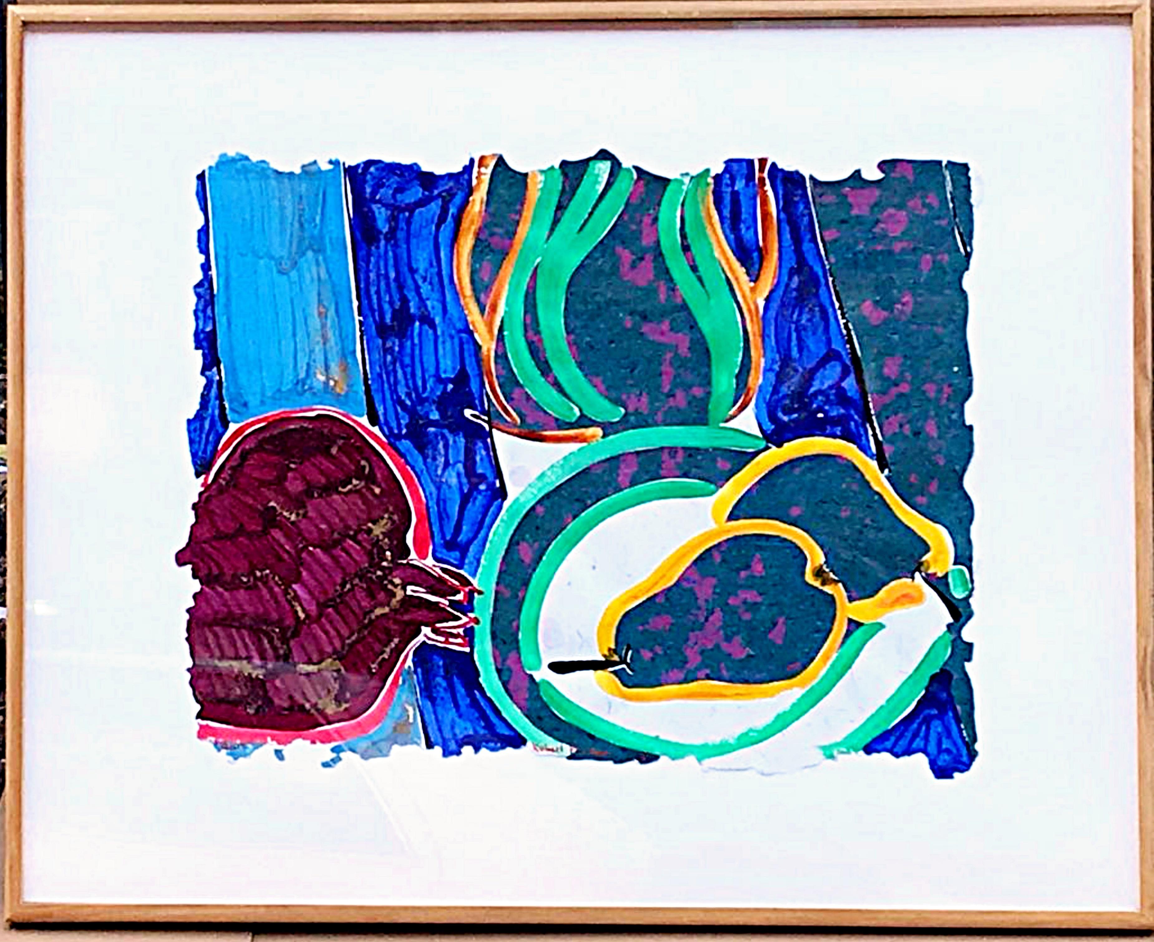 Peras (Galería Holly Solomon y Colección Readers Digest) Cuadro firmado Enmarcado - Painting de Robert Kushner
