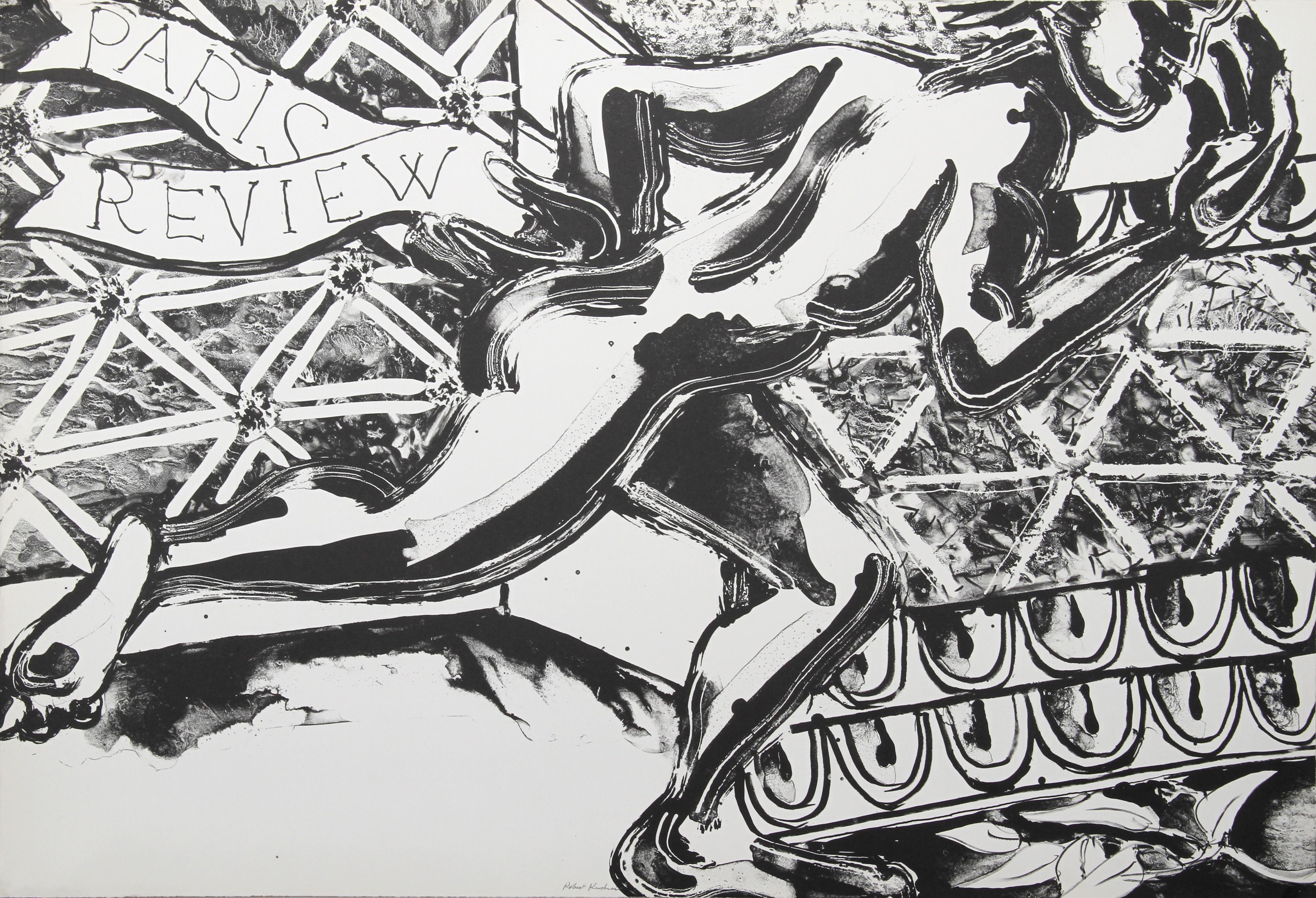 Artiste : Robert Kushner, américain (1949 - )
Titre : Revue de Paris
Année : 1982 
Médium : Lithographie, signée et numérotée au crayon
Edition : 200
Taille : 30 in. x 44 in. (76,2 cm x 111,76 cm)