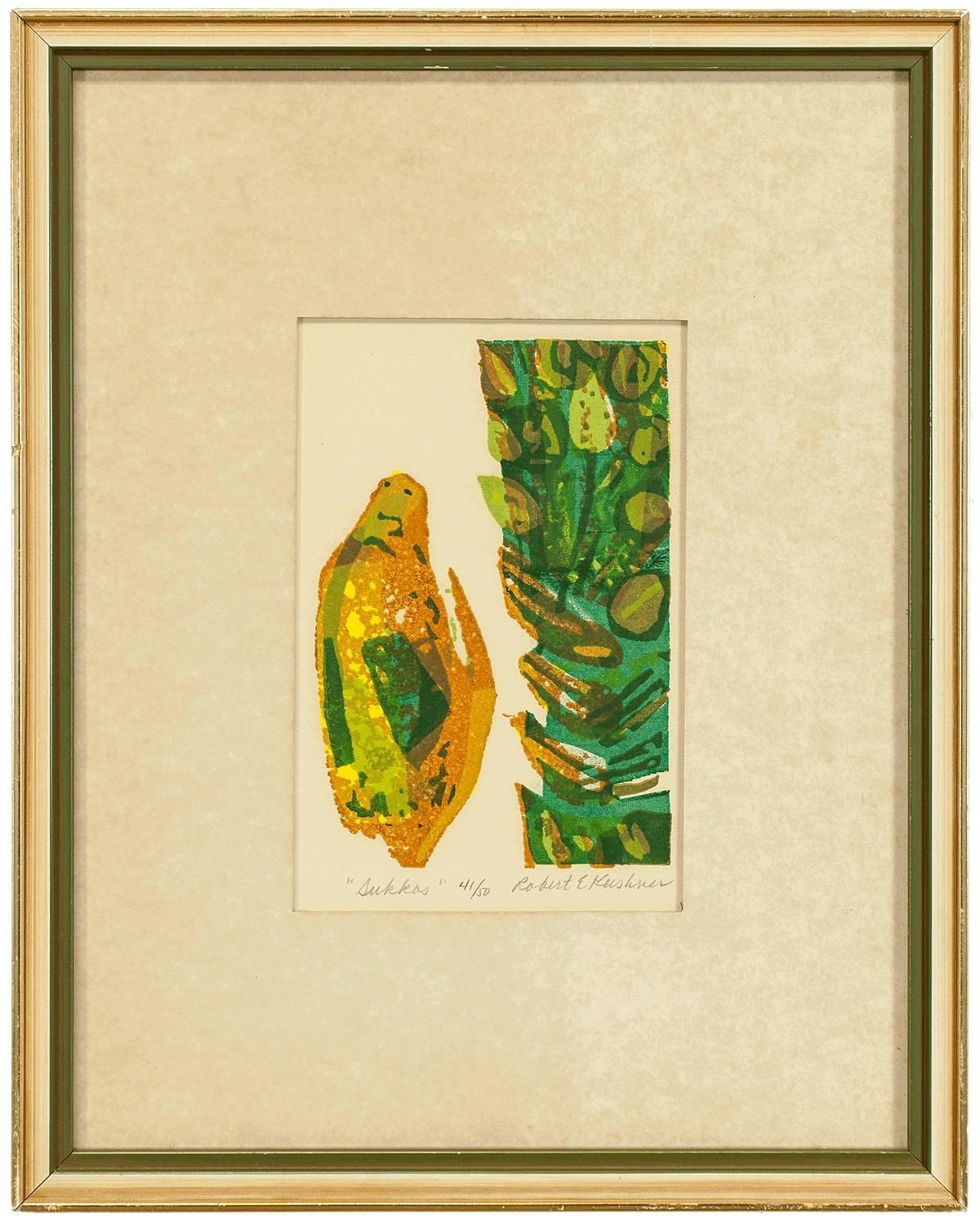 Lithographie Sukkos, fruits judaïques, motif d'impression et décoration, Robert Kushner Art en vente 1