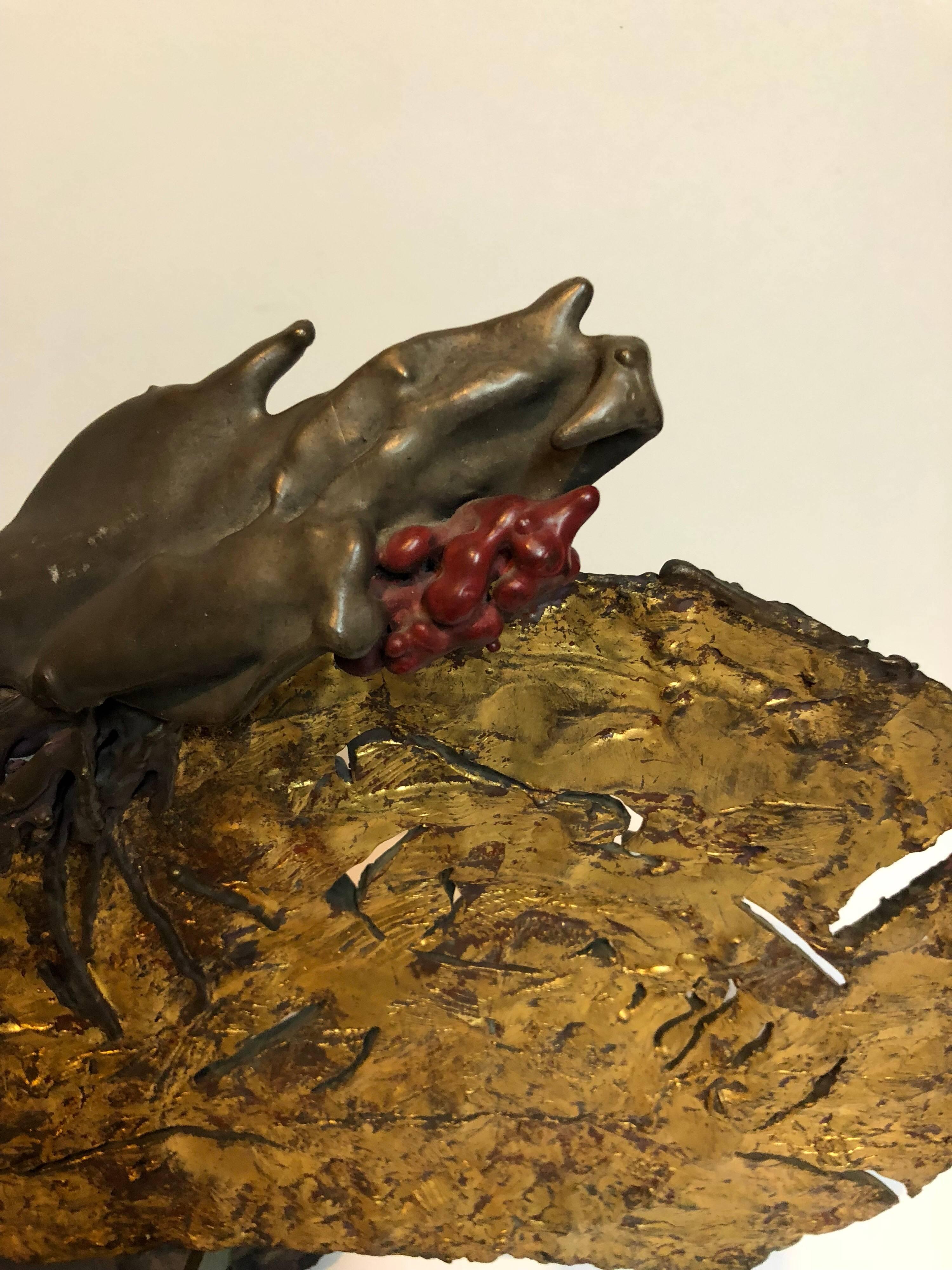 Sculpture organique en bronze polychrome de Polich Tallix, Fonderie d'art endormie en vente 2