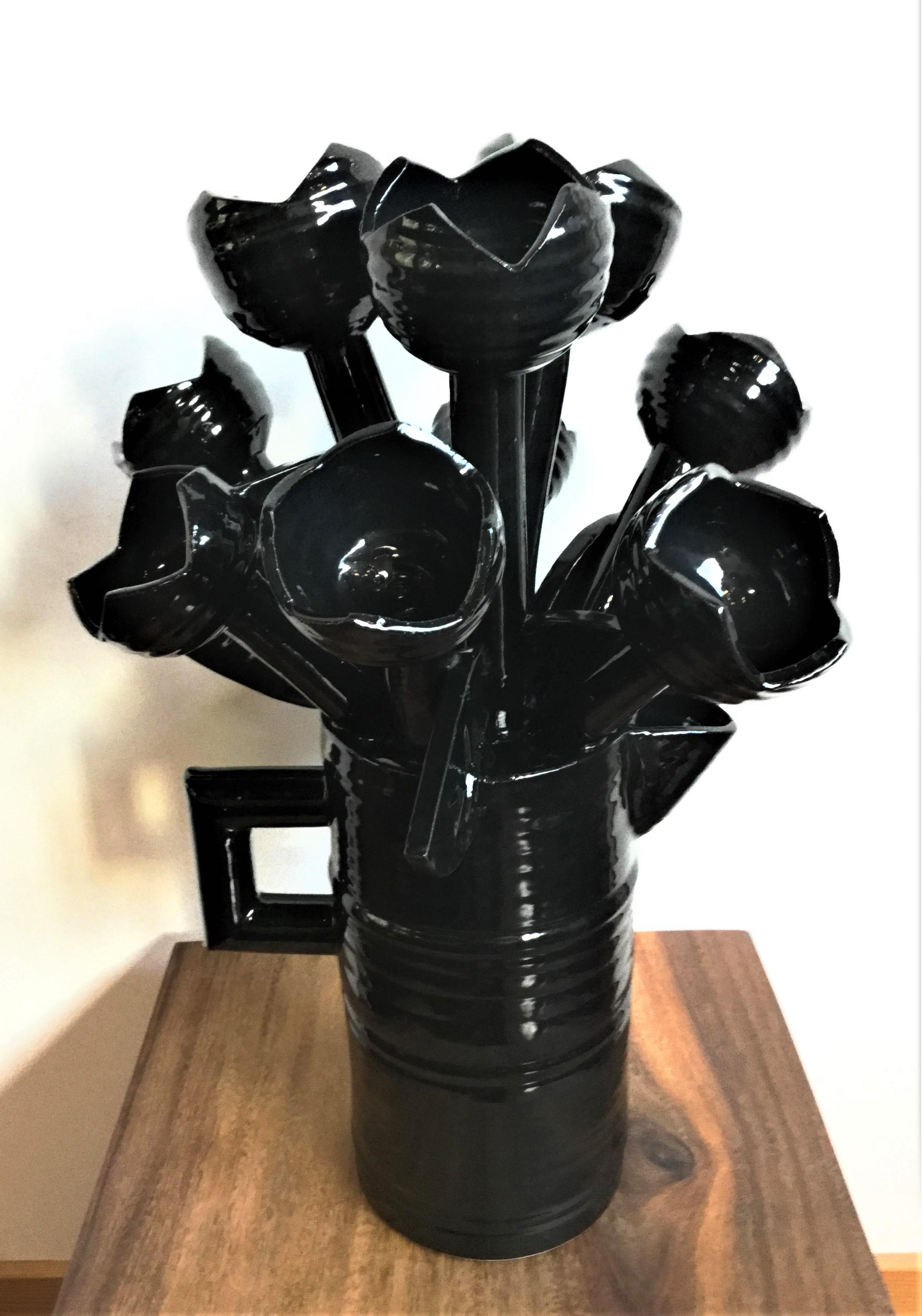 Robert Kvenild Figurative Sculpture - Black Watering Can