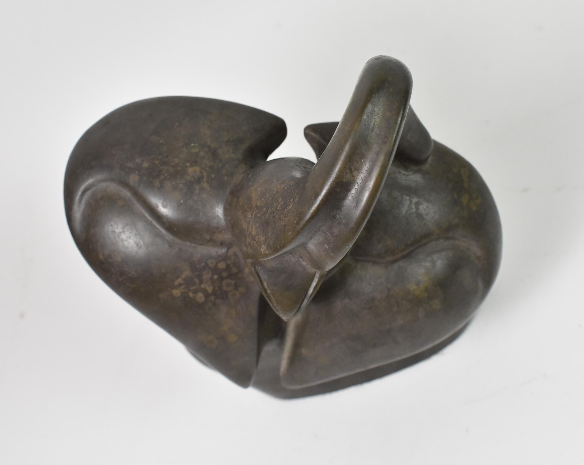 20th Century Robert Kwechete Bronze Stylized Elephant For Sale