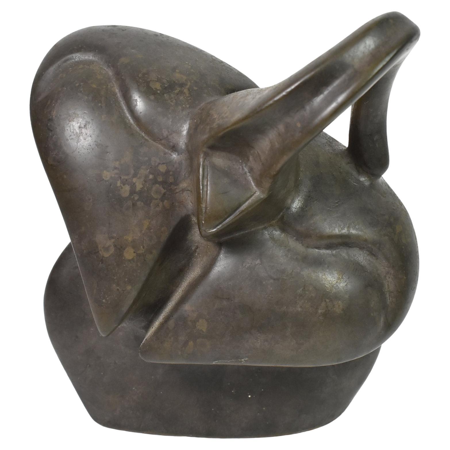 Robert Kwechete Bronze Stylized Elephant For Sale