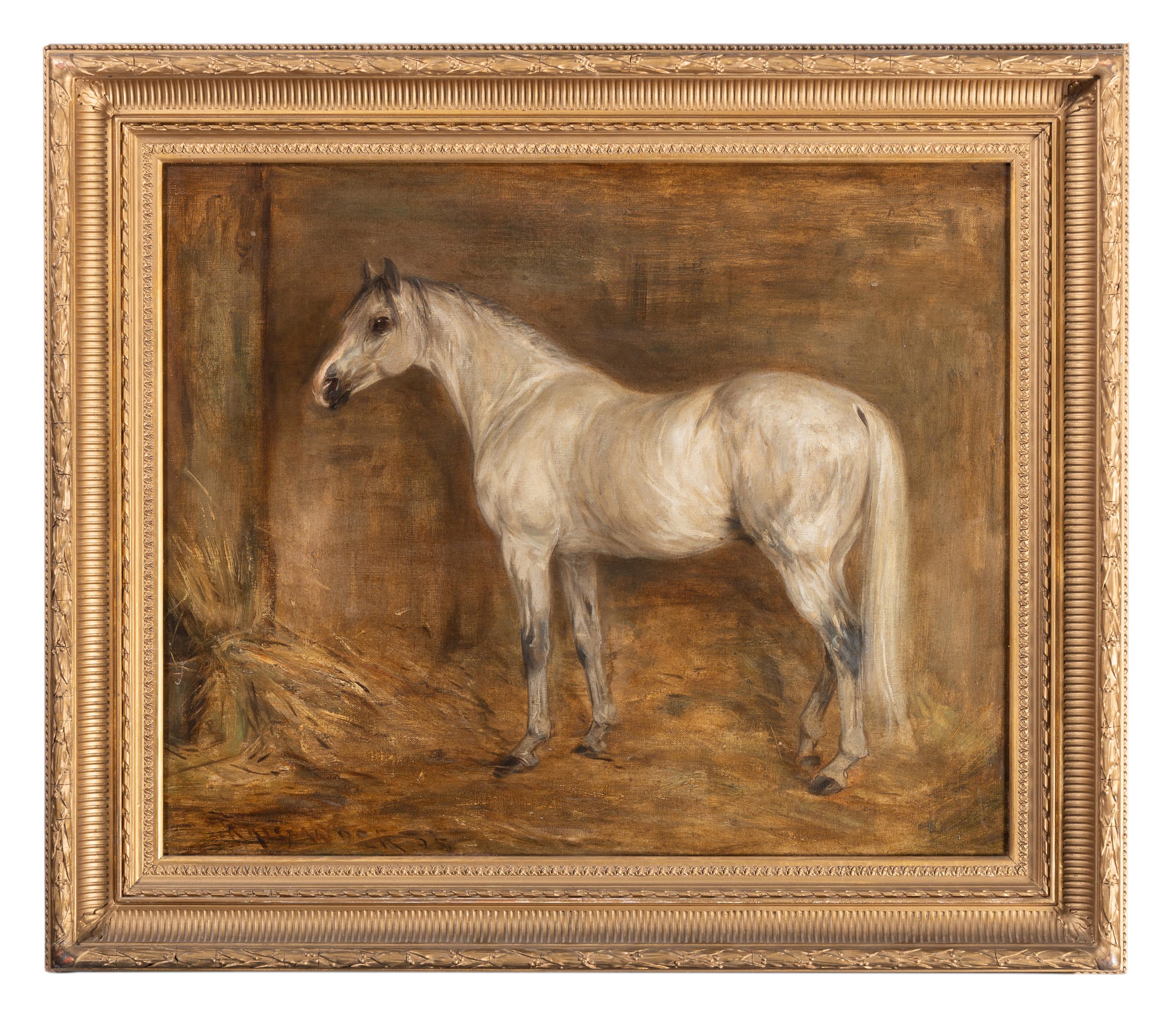 Animal Painting de Robert L. Alexander - Una yegua árabe en un establo