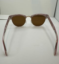 Robert La Roche, lunette rouge italienne abstraite avec monture dorée