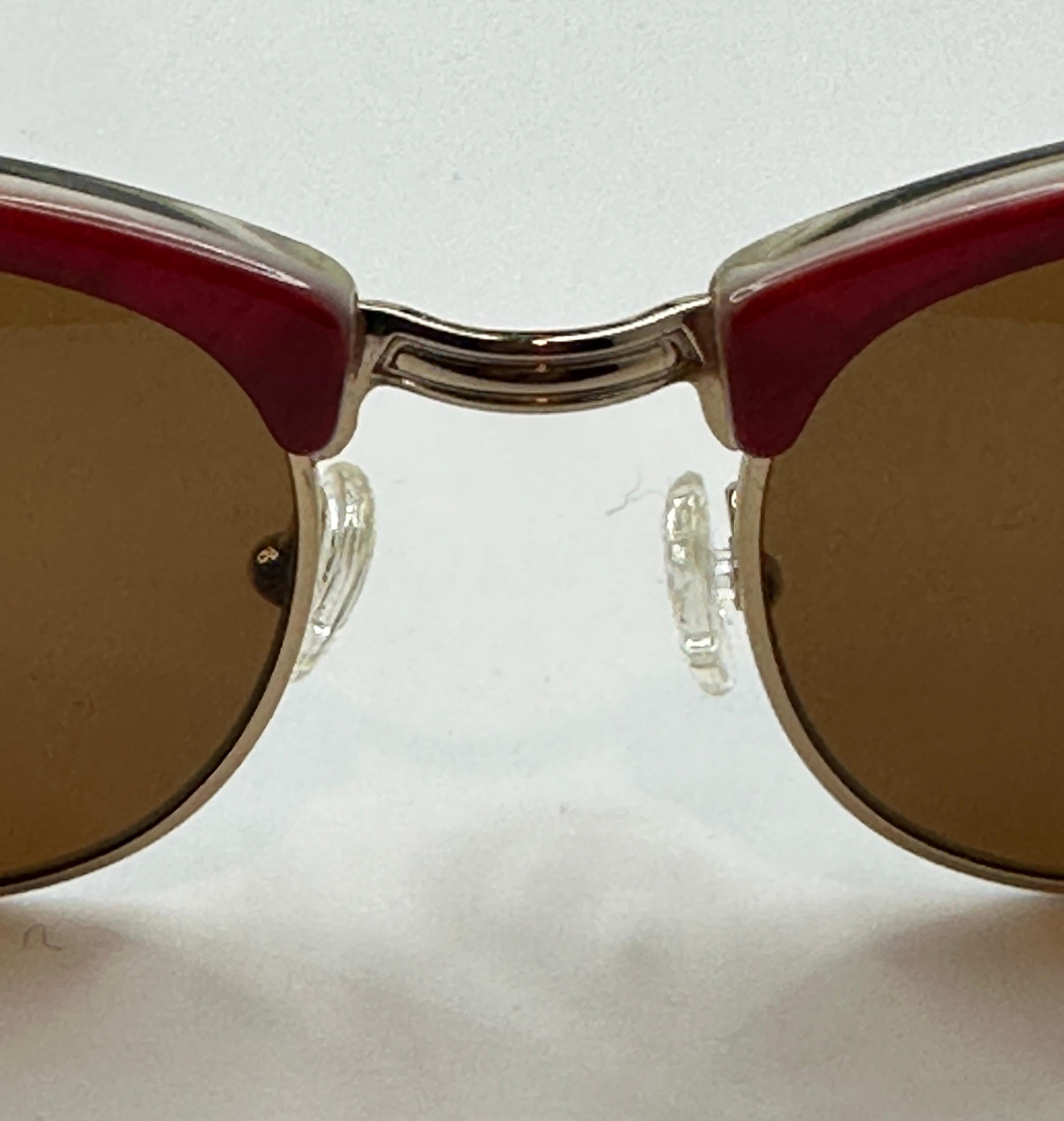 Robert La Roche Abstract Italian-Red Lucite With Gold Hardware Sunglasses In Good Condition In New York, NY