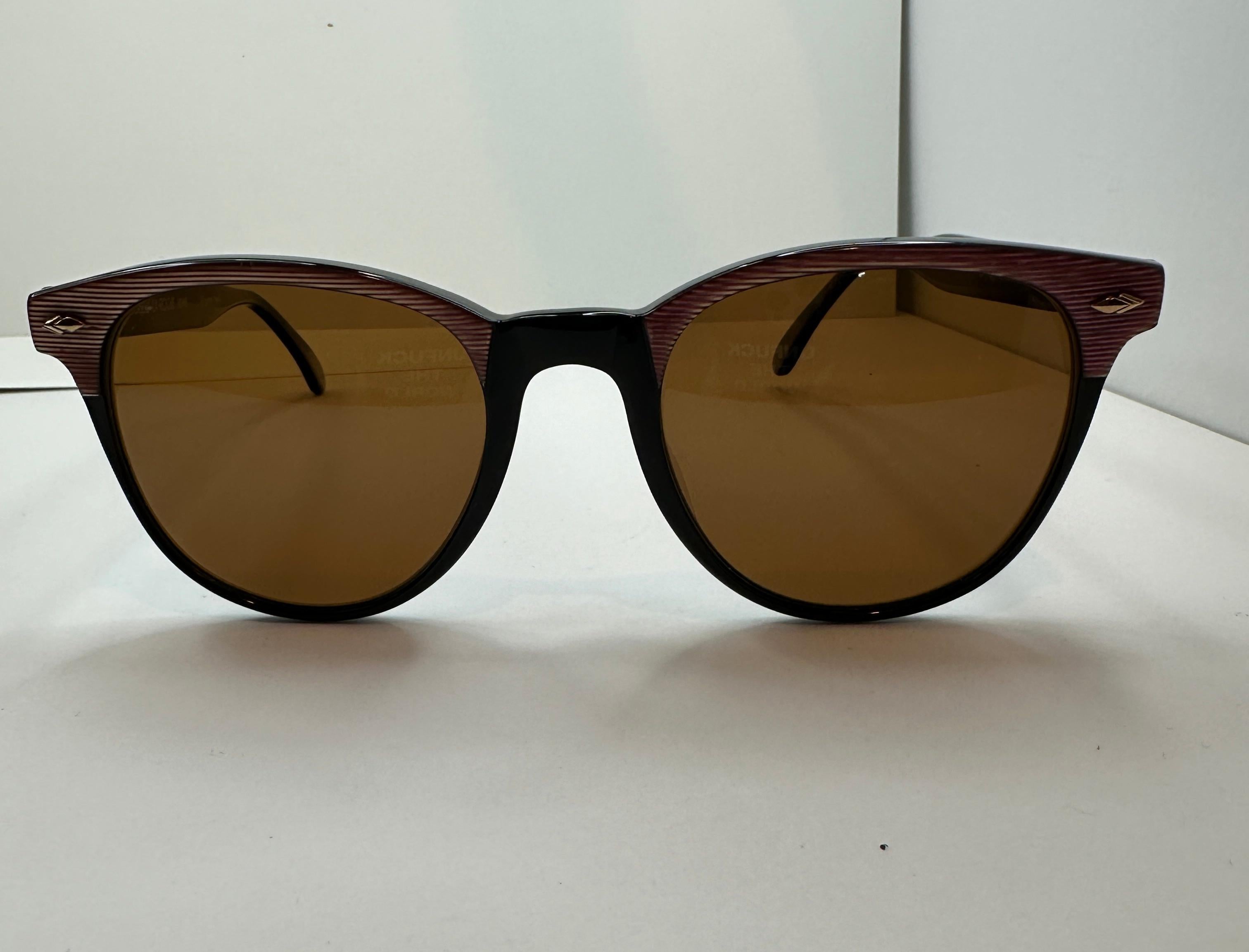 Robert La Roche Black Accented with Raspberry Lucite & Gold Hardware Sunglasses 1