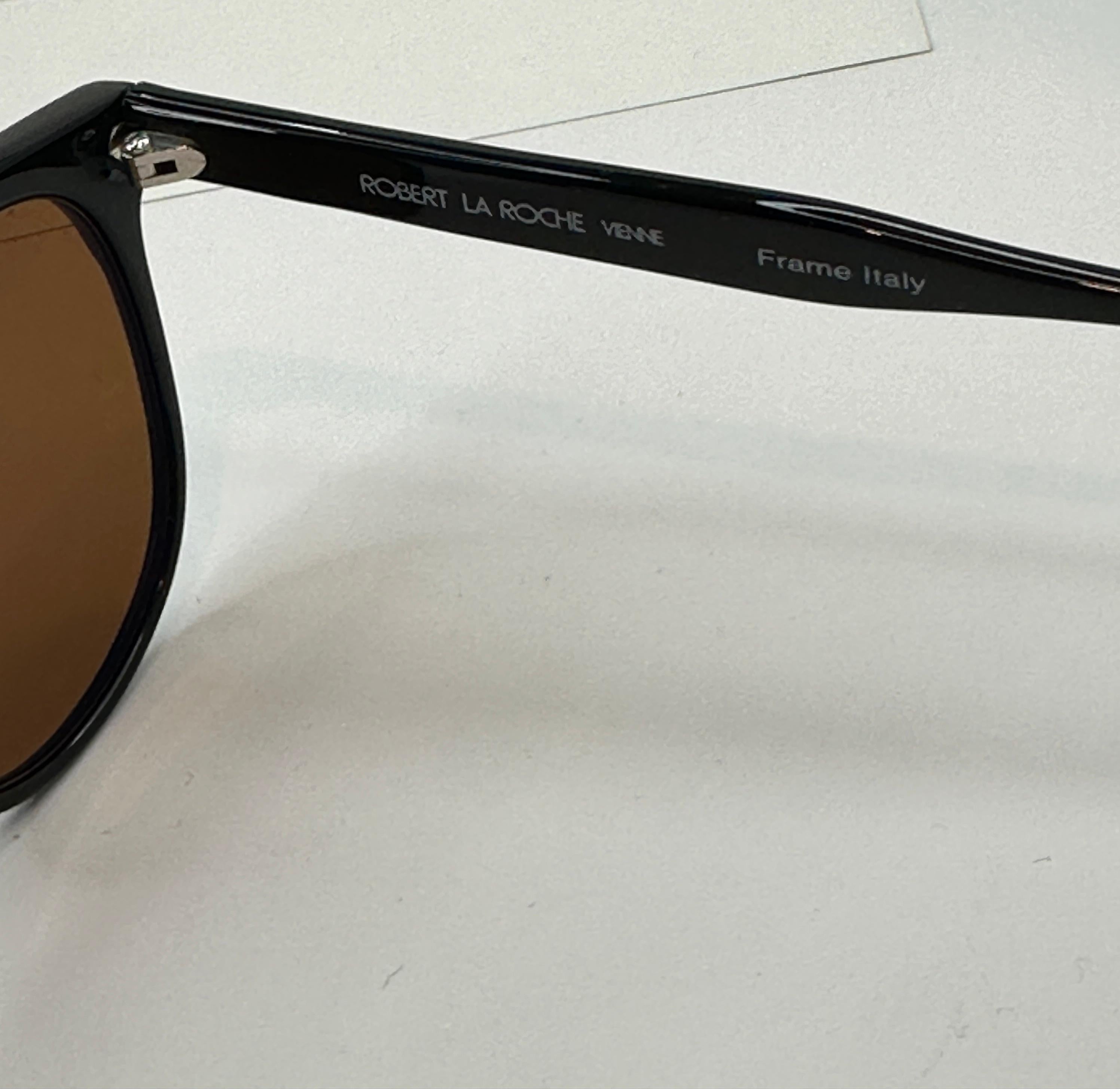 Robert La Roche Black Accented with Raspberry Lucite & Gold Hardware Sunglasses 2