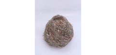Tan Nest, Upcycle Textile & Found Object Sculpture, Earth Tones, Nature, Soft